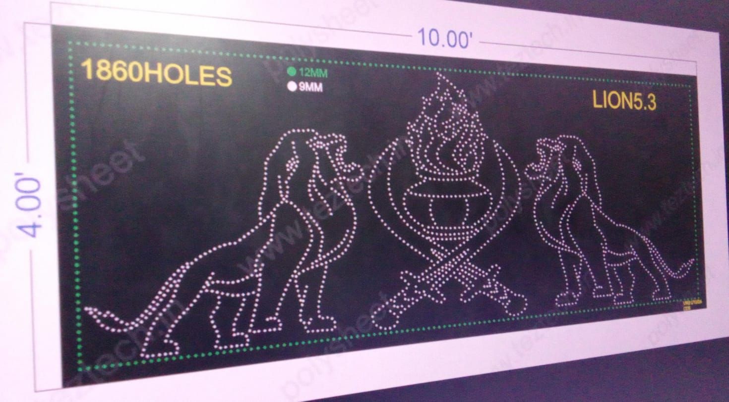 LION5.3 LION WITH BORDER 4X10 FEET 1860 HOLES