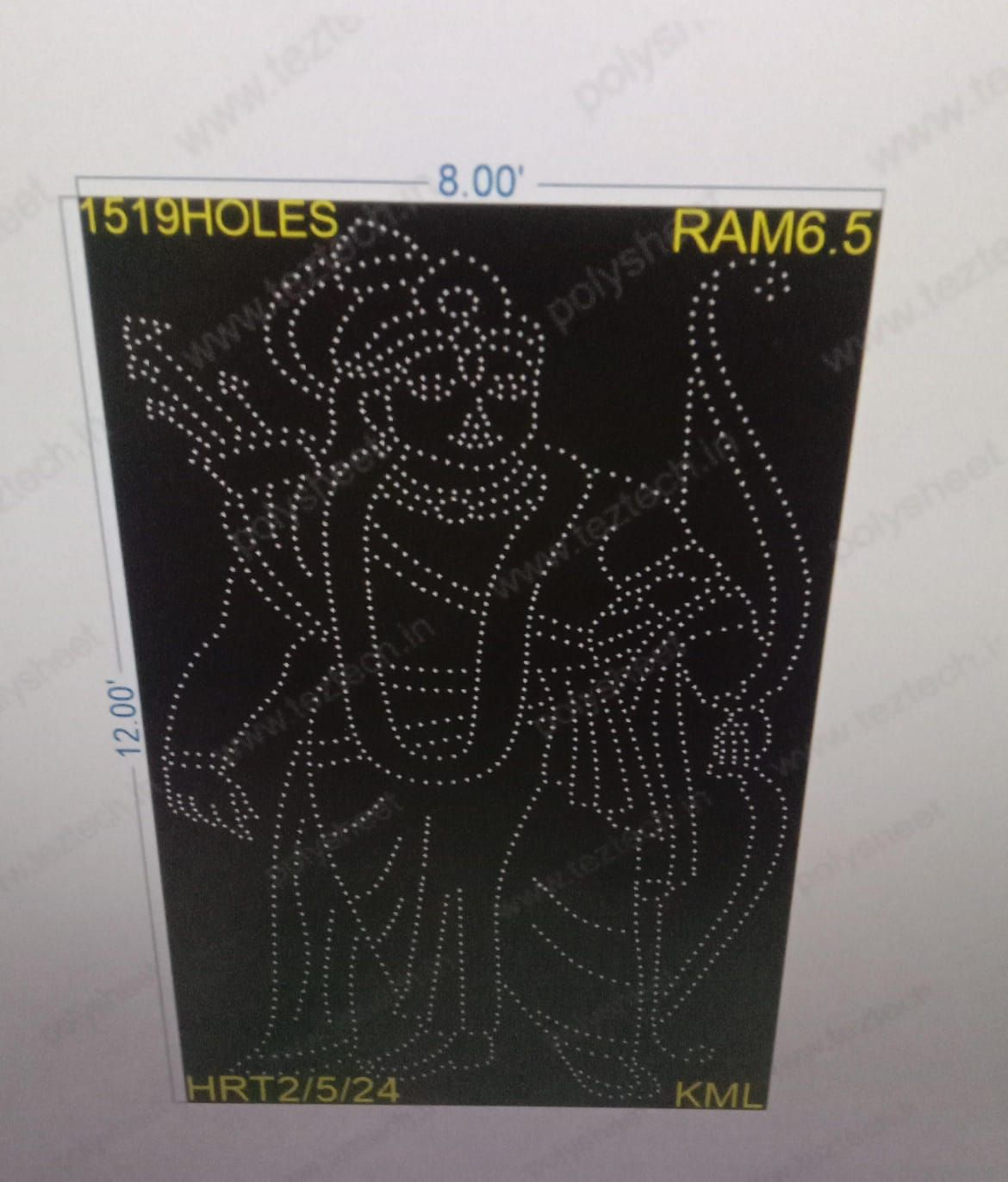 RAM6.5 SHREE RAM 8X12 FEET 1519 HOLES