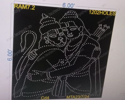 RAM7.2 RAM &amp; HANUMANJI 6X6 FEET 1202 HOLES