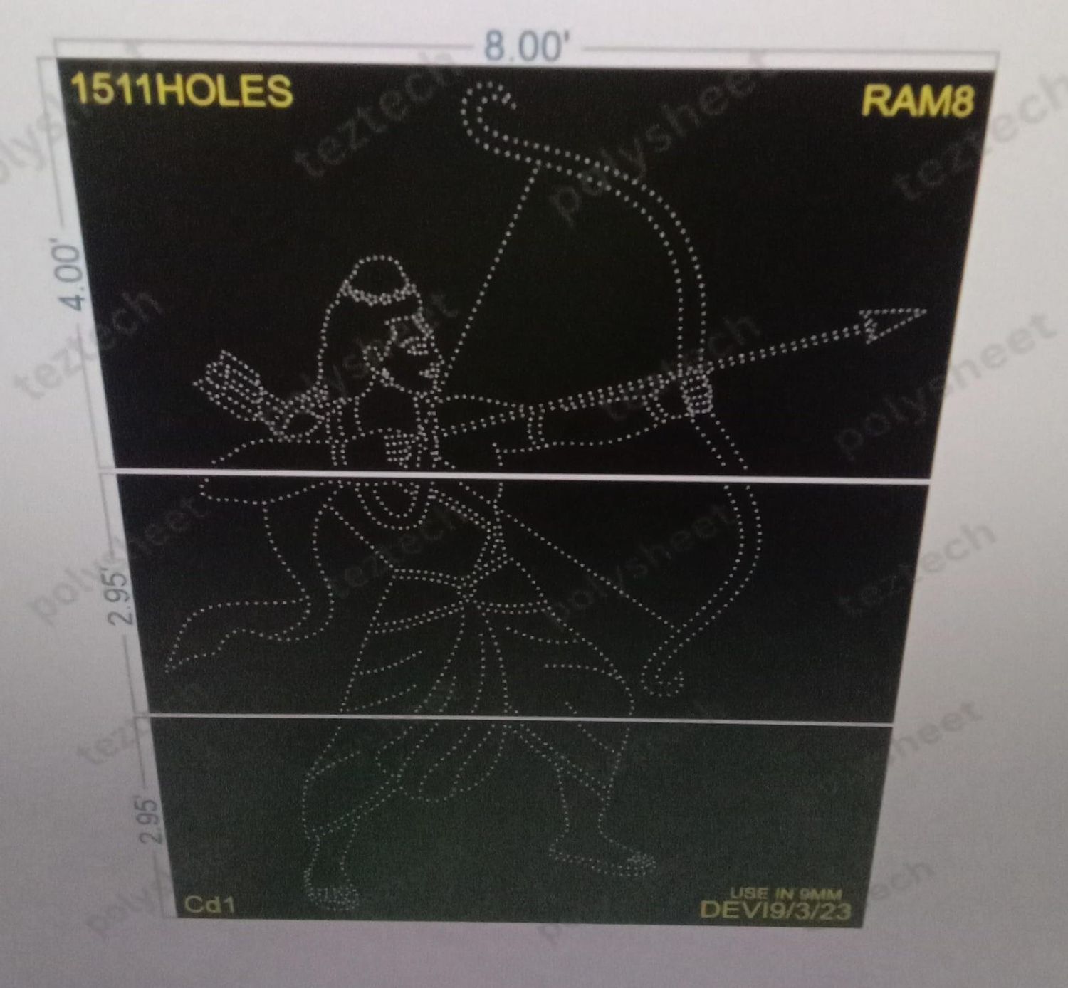 RAM8  SHREE RAM 10X8FEET 1511HOLES
