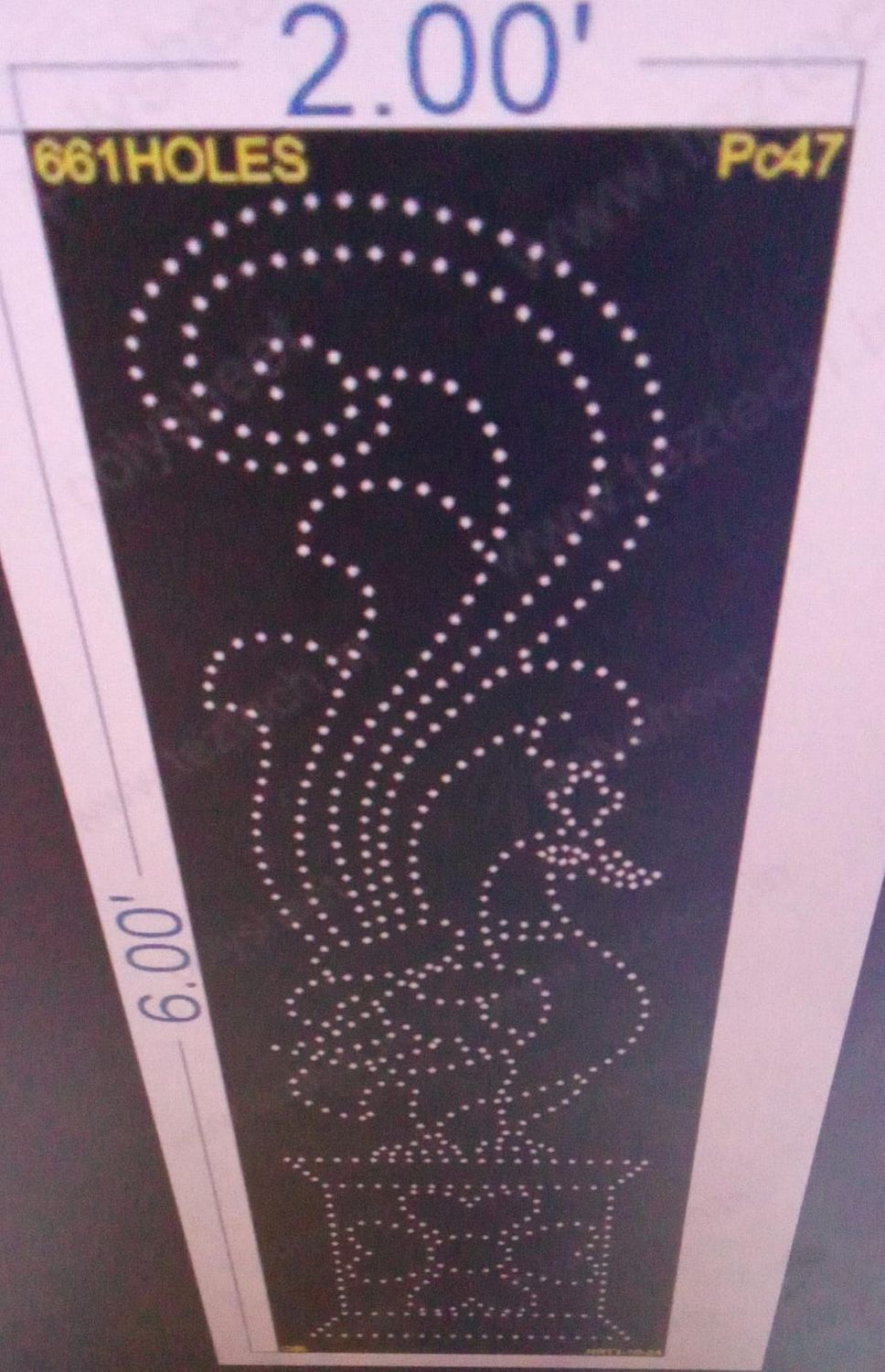 PC47 PEACOCK 6X2 FEET 661 HOLES