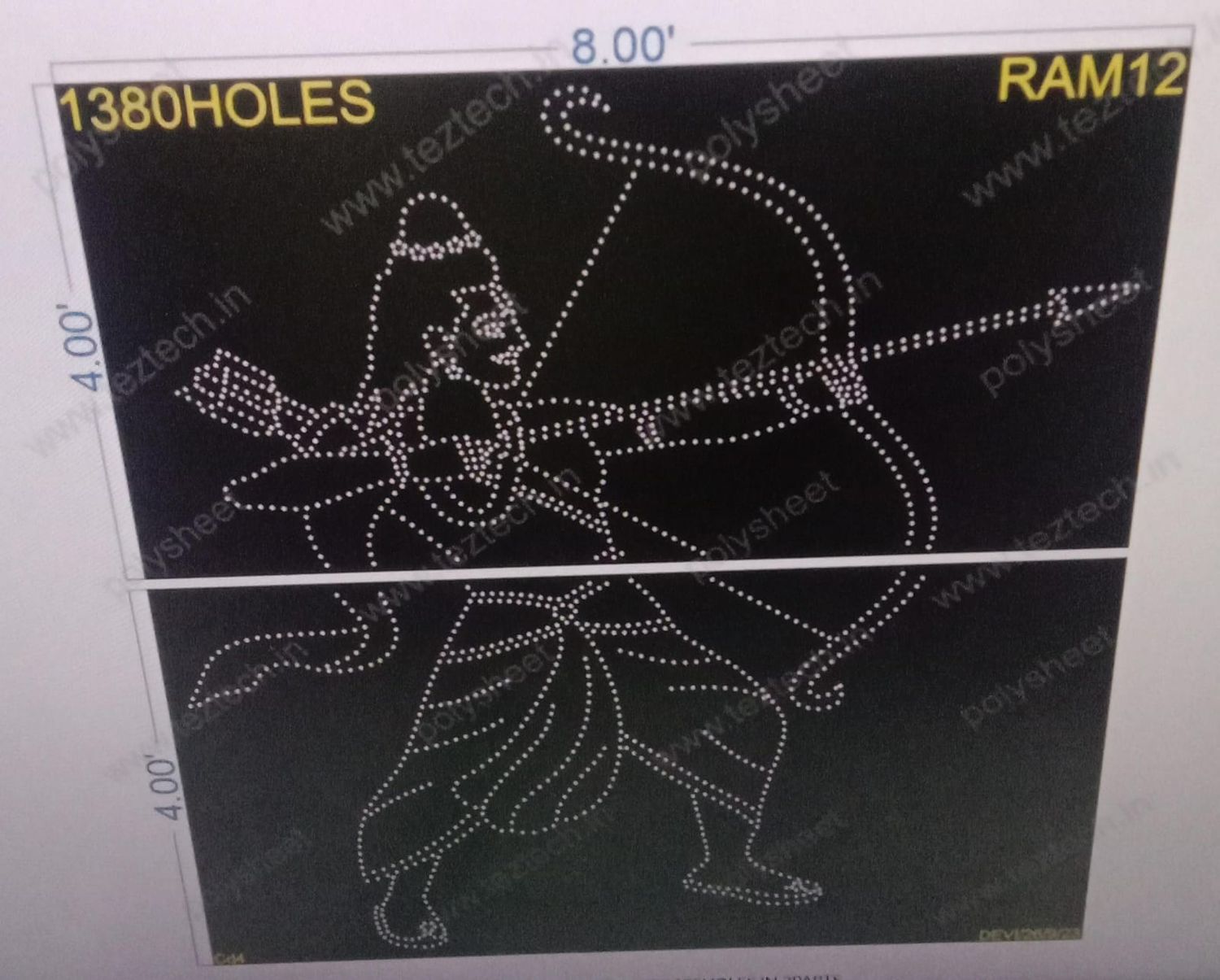 RAM12 SHREE RAM 8X8FEET 1380HOLES IN 2PARTS