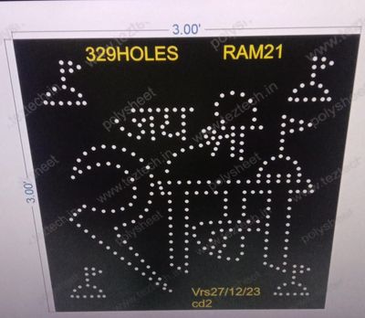 RAM21 JAI SHREE RAM  3X3FEET 329HOLES
