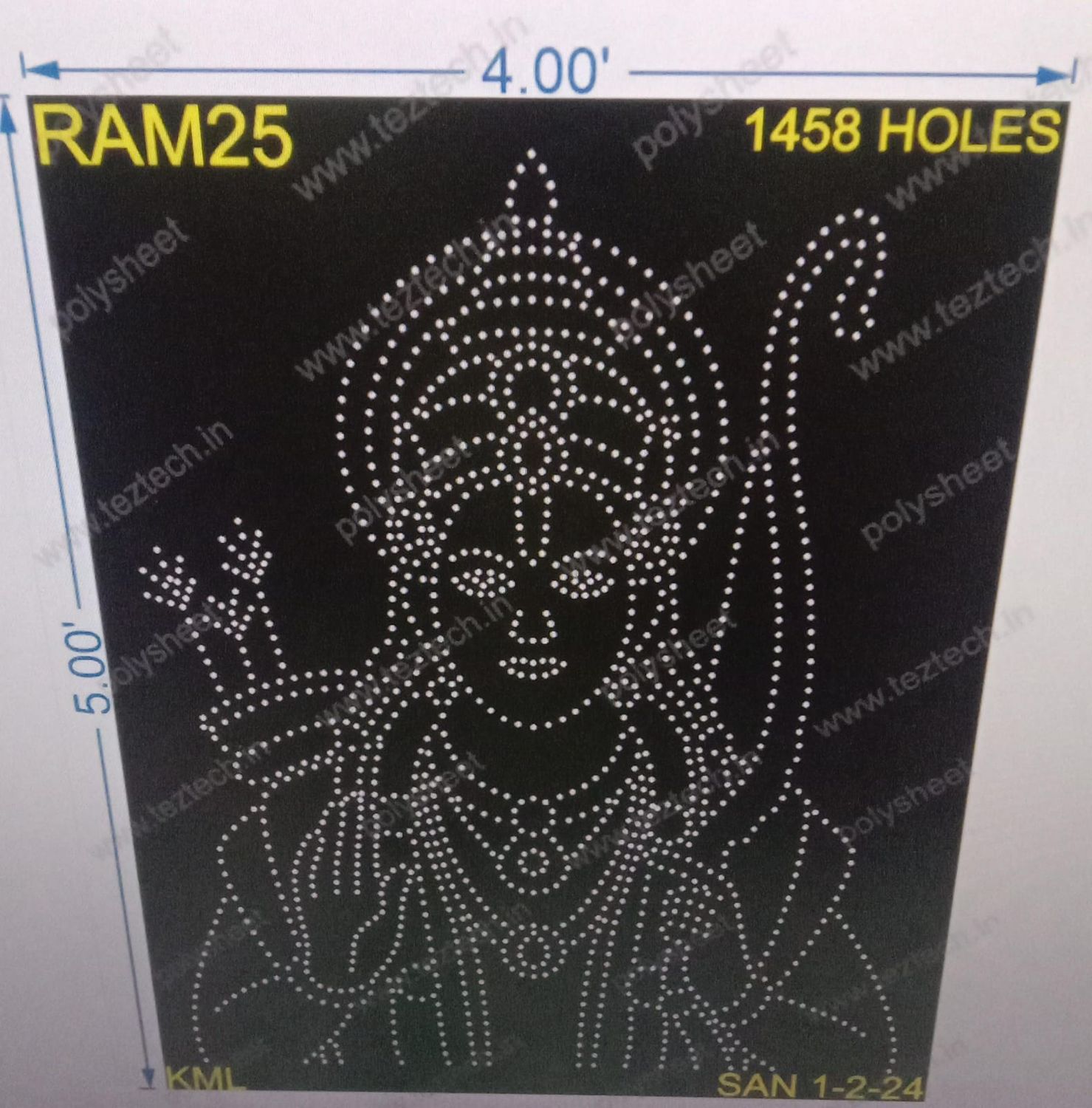 RAM25 RAM 5X4FEET 1458HOLES