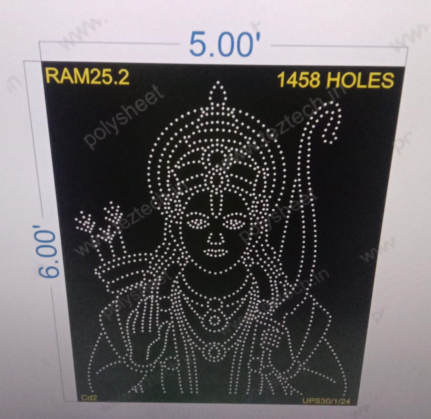 RAM25.2 RAM 6X5 FEET 1458 HOLES