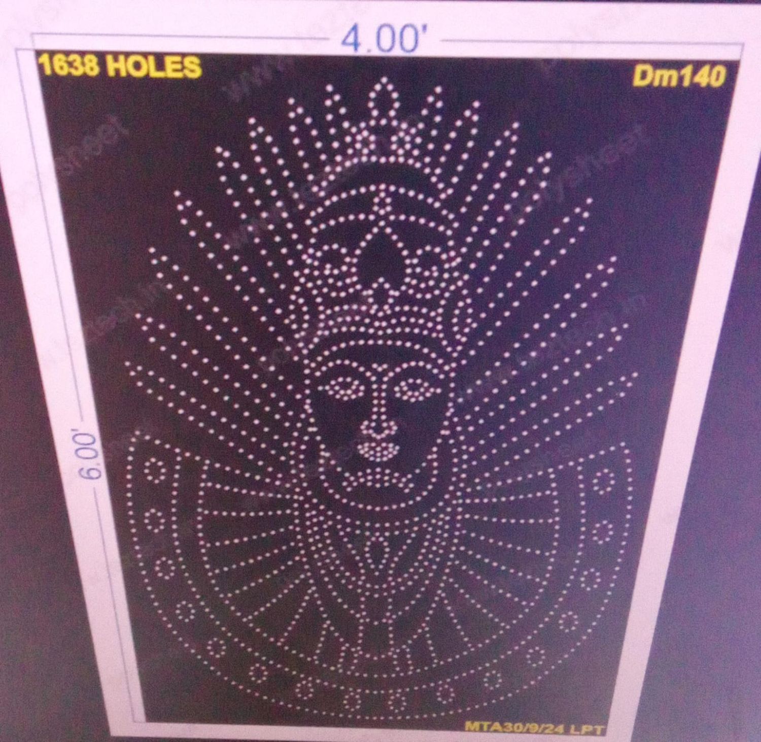 DM140 DEVI MATA 6X4 FEET 1638 HOLES