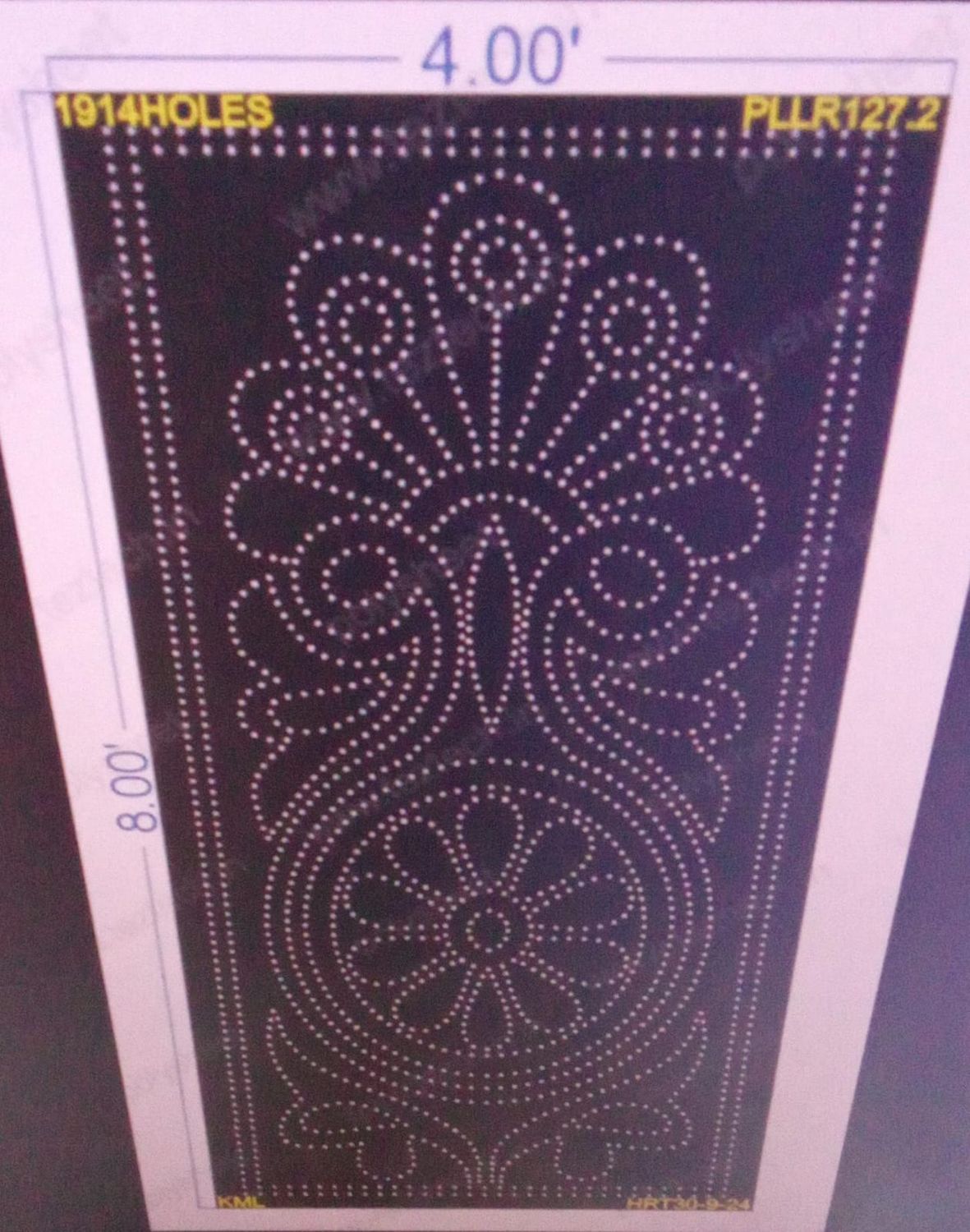 PLLR127.2 PILLAR 4X8 FEET 1914 HOLES