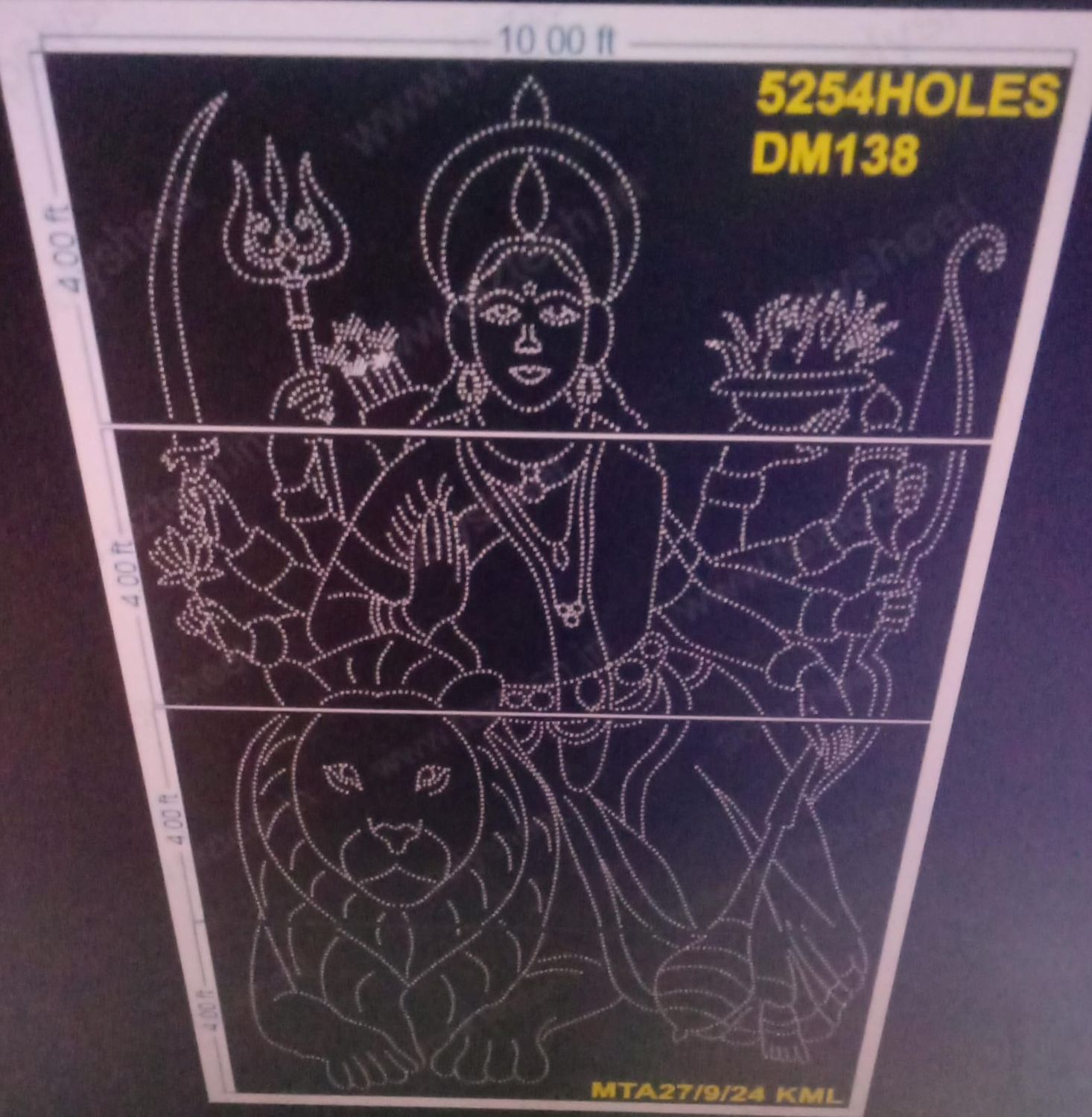DM138 DEVI MATA 16X10 FEET 5254 HOLES ( 4PARTS )