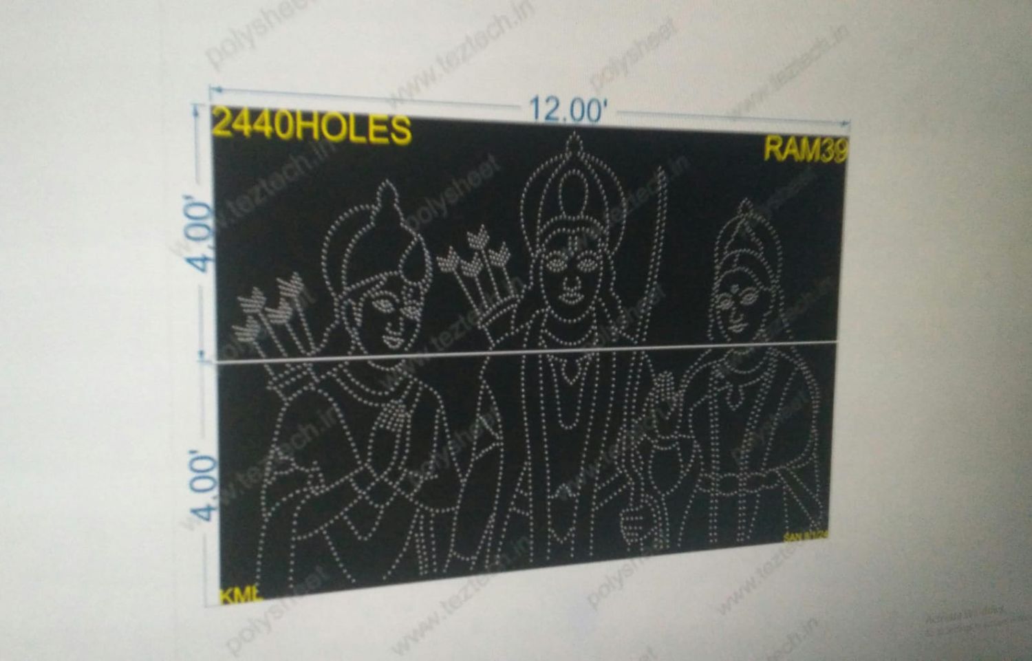 RAM39 RAM SITA LAXMAN 8X12FEET 2440HOLES