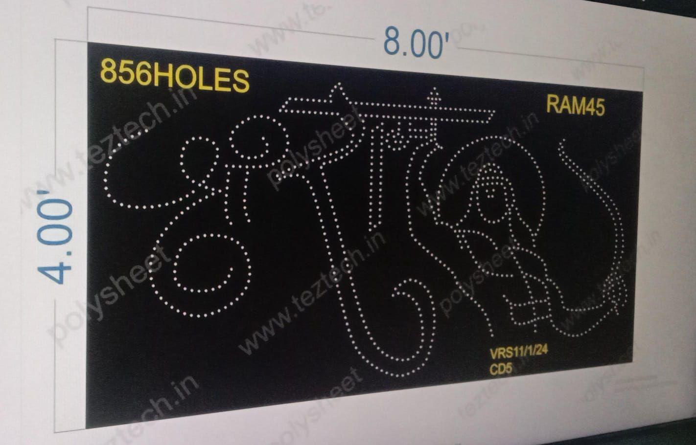 RAM45 SHREE RAM  4X8FEET 856HOLES