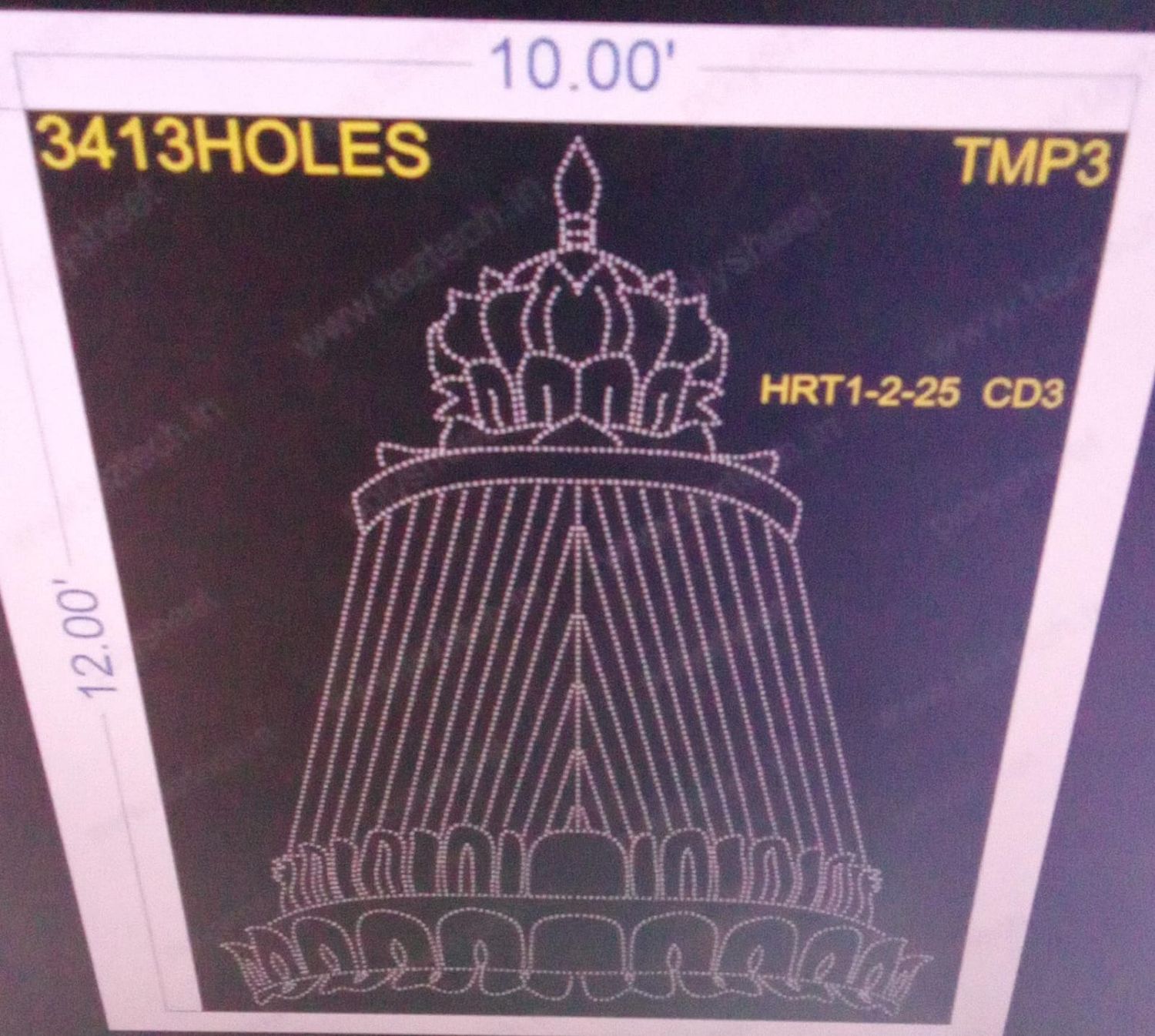 TMP3 TEMPLE 12X10 FEET 3413 HOLES (3 PARTS )