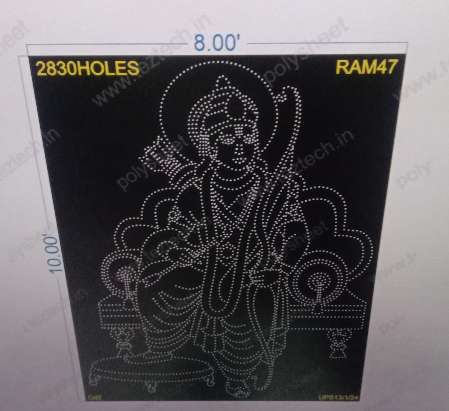 RAM47 SHREE RAM 10X8 FEET 2830 HOLES