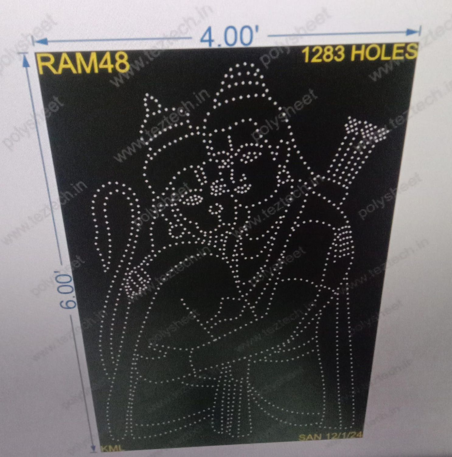 RAM48 SHREE RAM 6X4 FEET 1283 HOLES