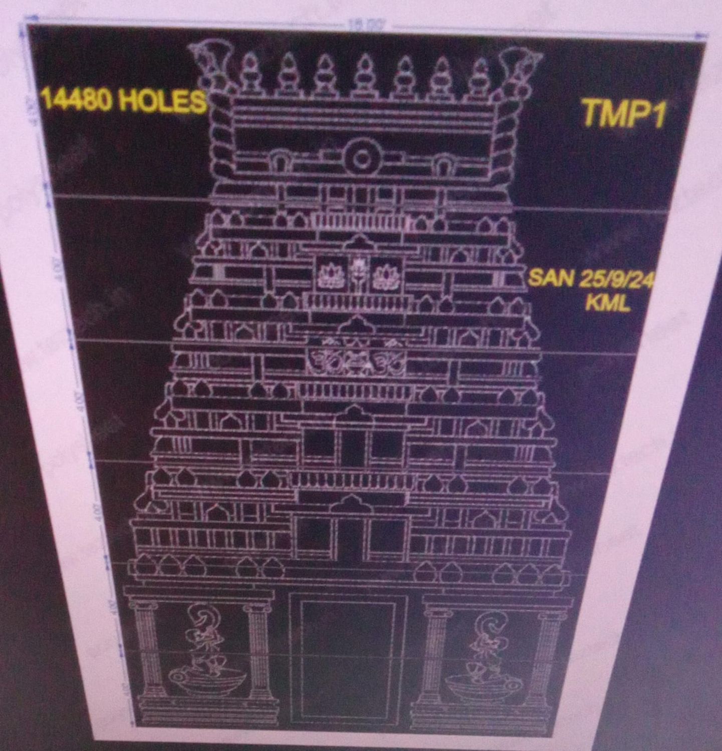 TMP1 TEMPLE Brihadeeswara Temple 24X16 FEET 14480 HOLES (6 PARTS )
