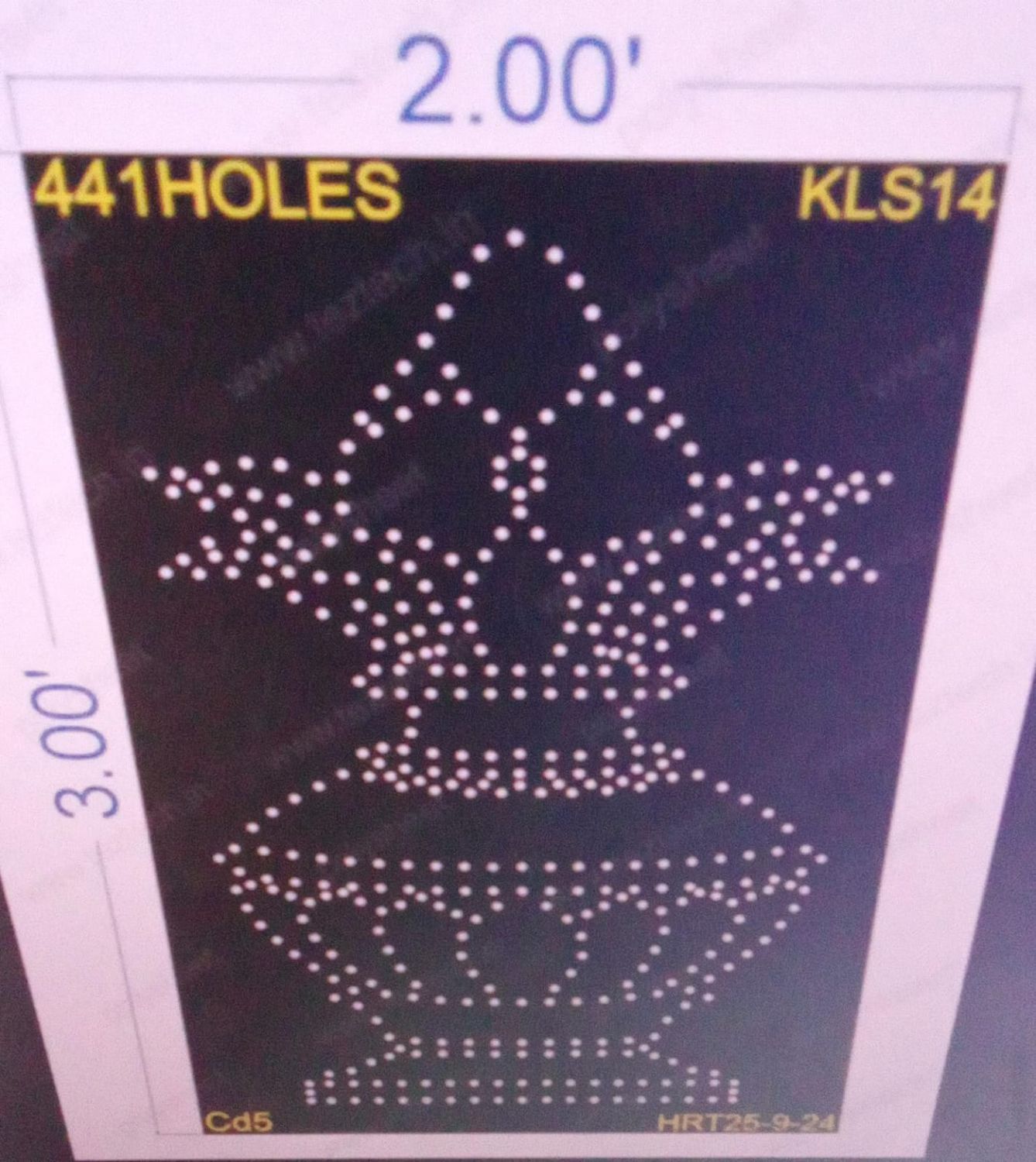 KLS14 KALASH 3X2 FEET  441 HOLES