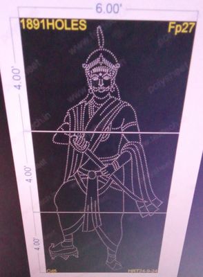 FP27 veerapandiya kattabomman 12X6 FEET 1891 HOLES (3 PARTS)