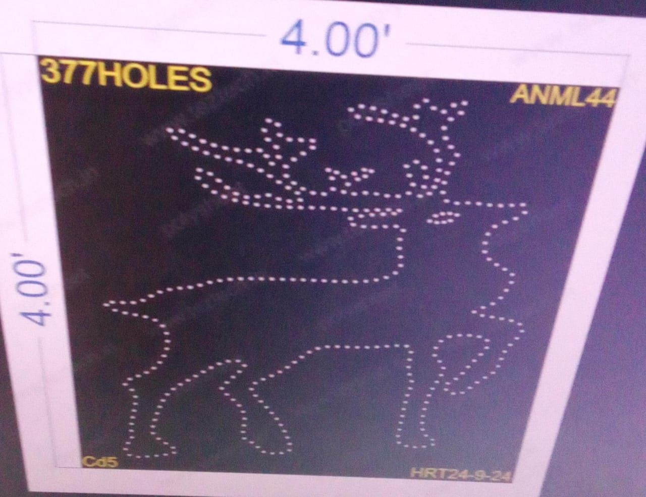 ANML44 DEER  4X4 FEET 377 HOLES