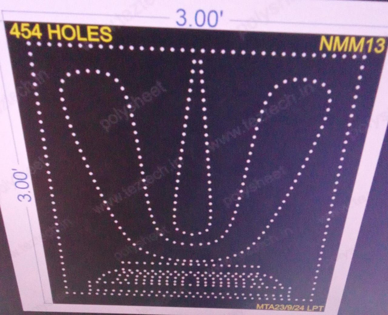 NMM13 NAMAM 3X3 FEET 454 HOLES