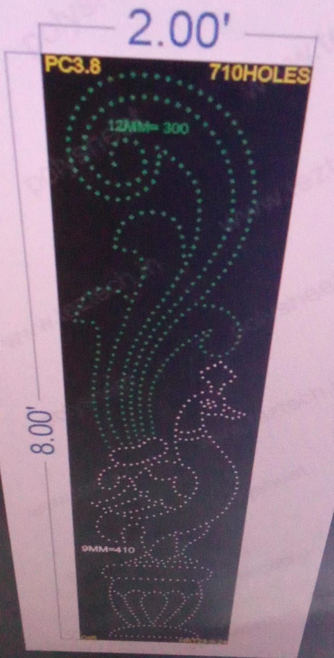 PC3.8 PEACOCK 8X2FEET 710 HOLES