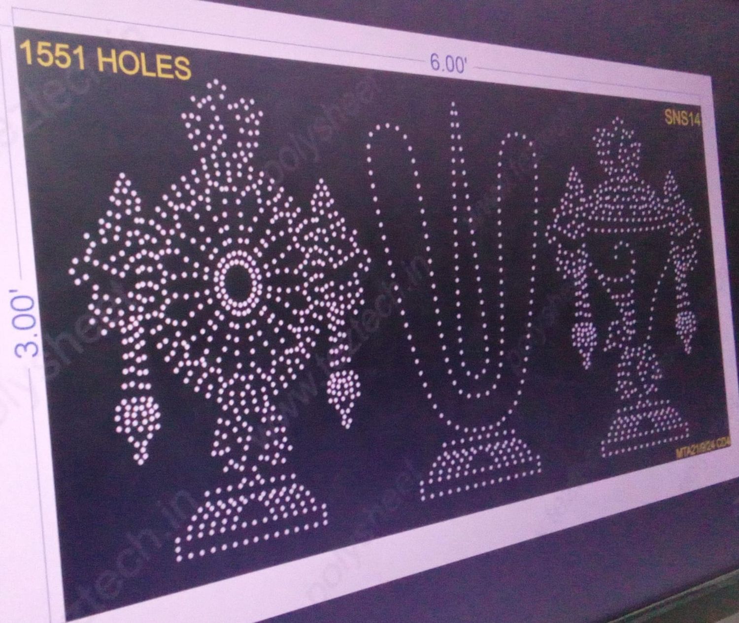 SNS14 SHANKU NAMAM SHANKHRAM 6X3 FEET 1551 HOLES