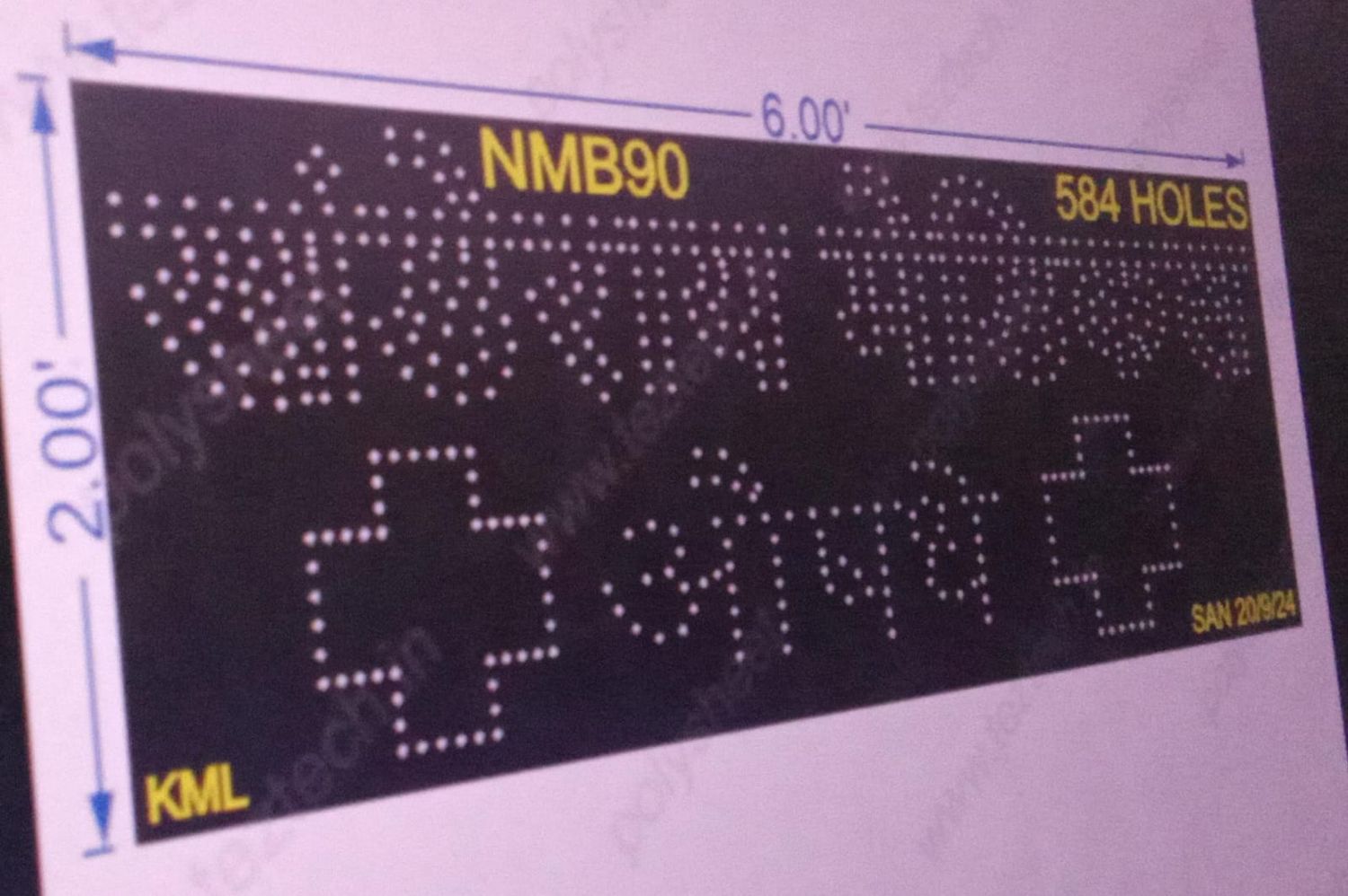 NMB90 NAME BOARD 2X6 FEET 584 HOLES