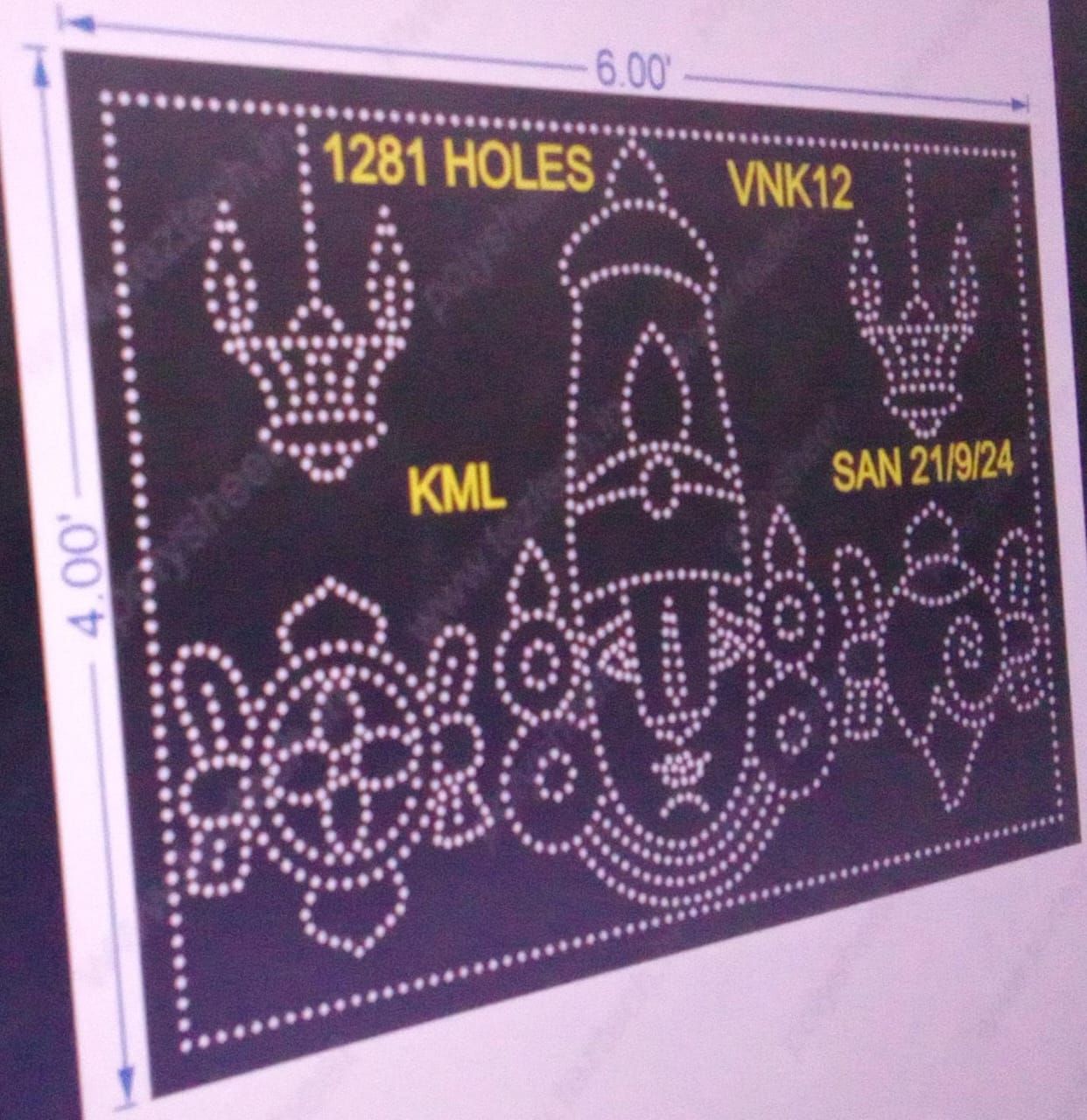 VNK12 VENKETSWARA 4X6 FEET 1281 HOLES