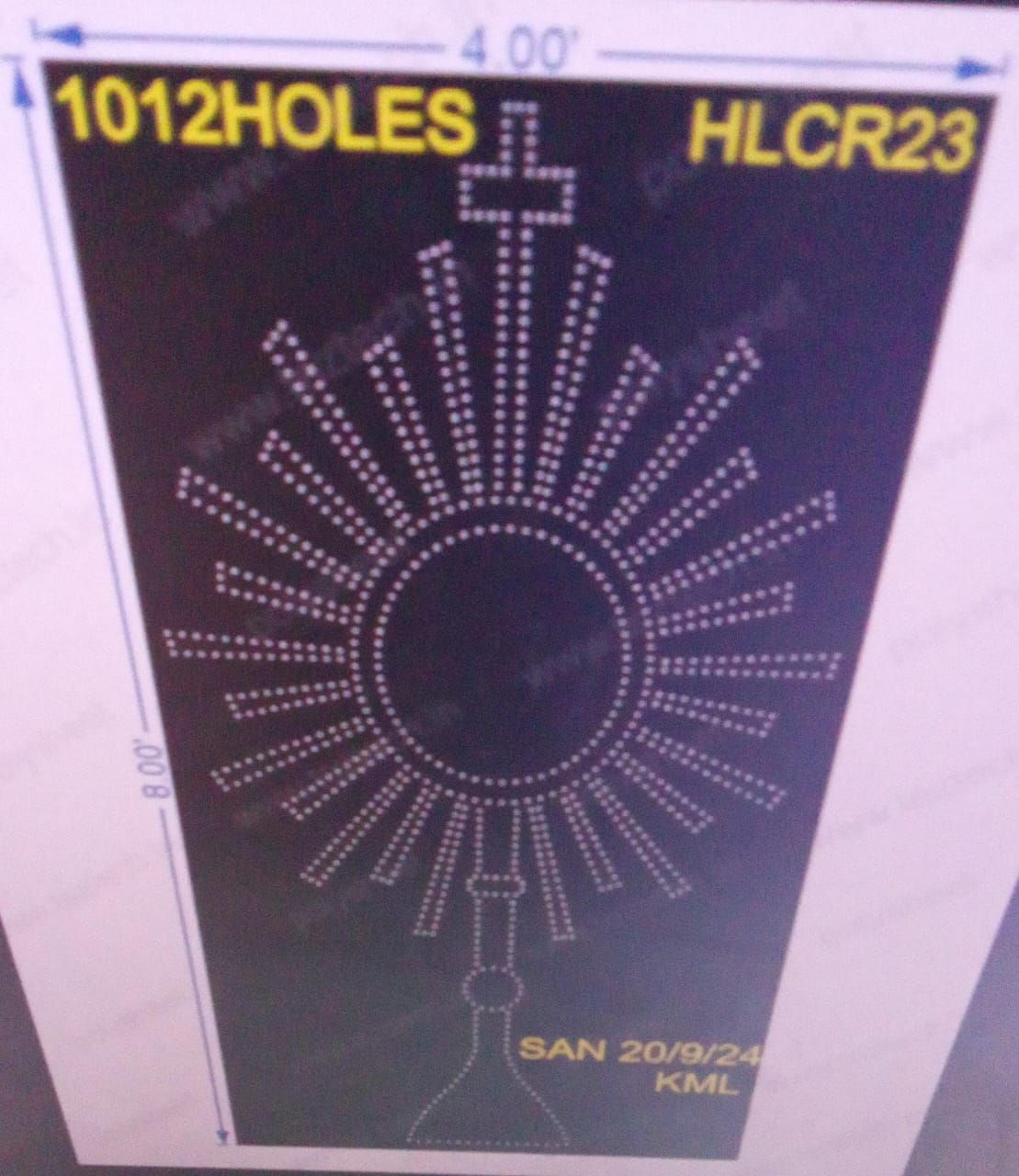 HLCR23 HOLLY CROSS 8X4 FEET 1012 HOLES