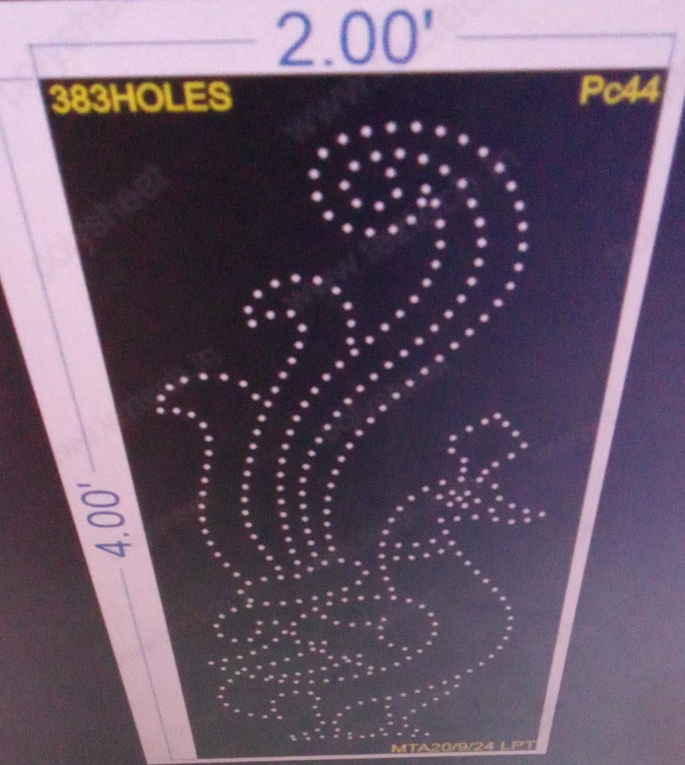 PC44 PEACOCK 4X2 FEET 383 HOLES