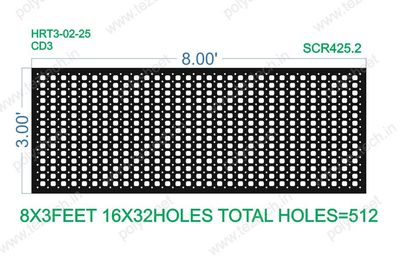 SCR425.2  3X8 FEET 16X32 HOLES AIR PASS HOLES SCREEN TOTAL HOLES=512
