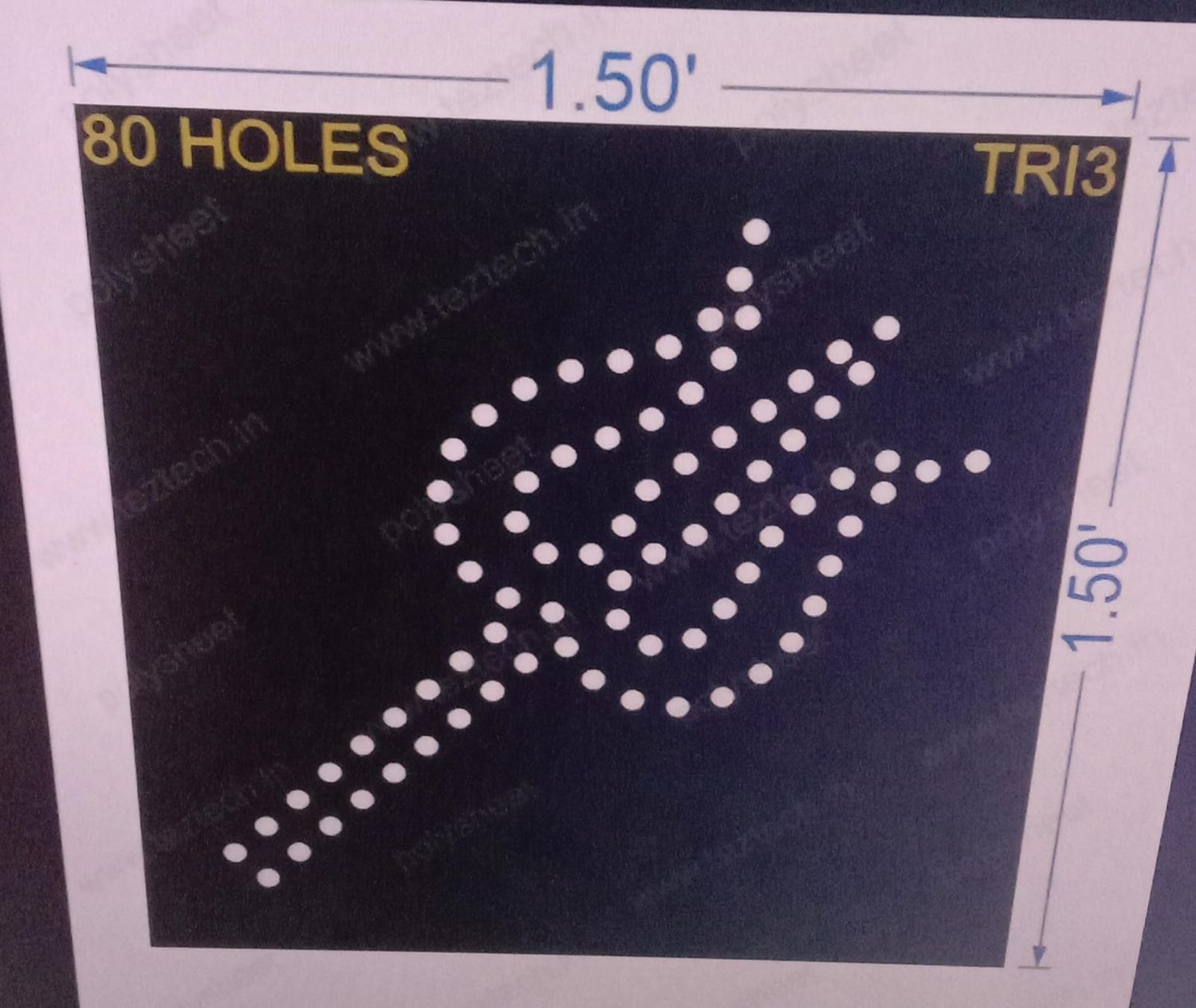 TRI3  TRISHUL 1.5X1.5 FEET 80 HOLES