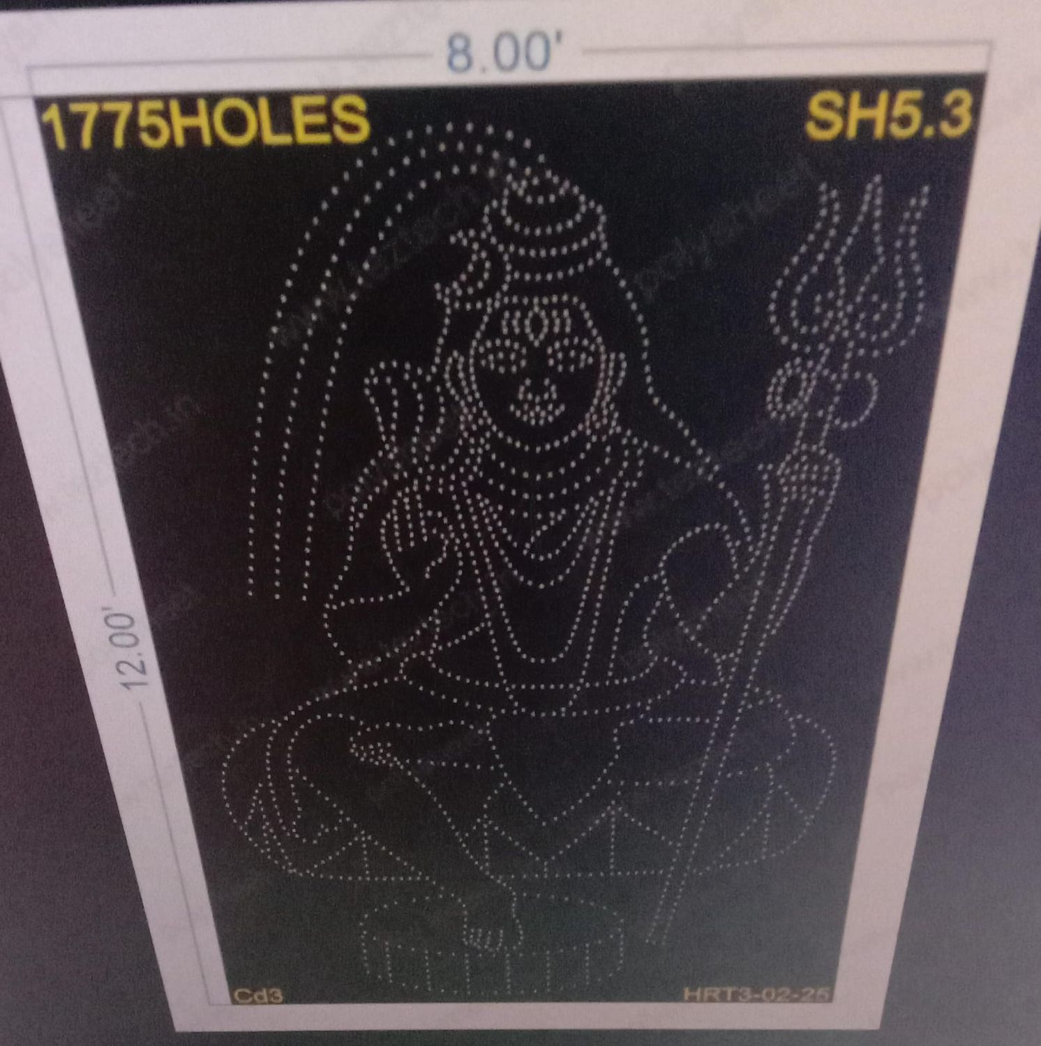 SH5.3 SHIVJI 3 PARTS 12X8 FEET 1775 HOLES
