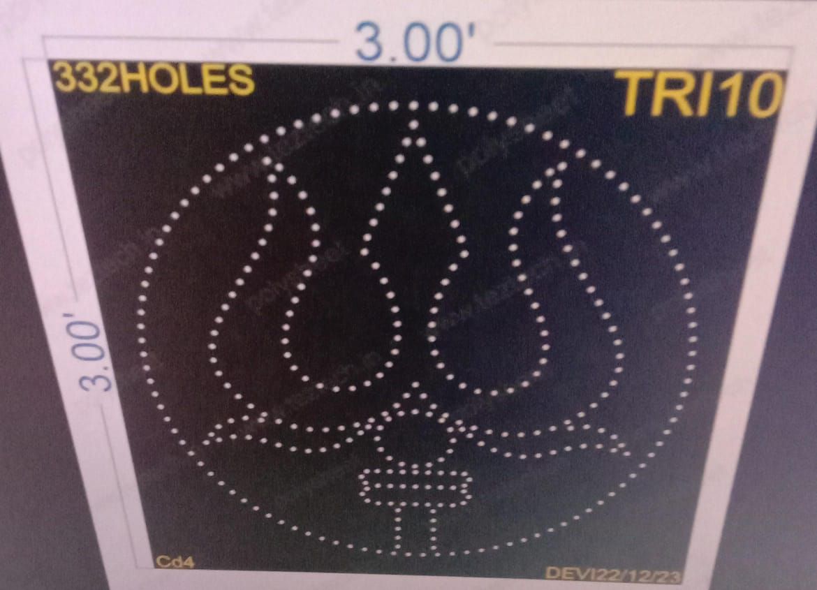 TRI10 TRISHUL 3X3FT 332HOLES
