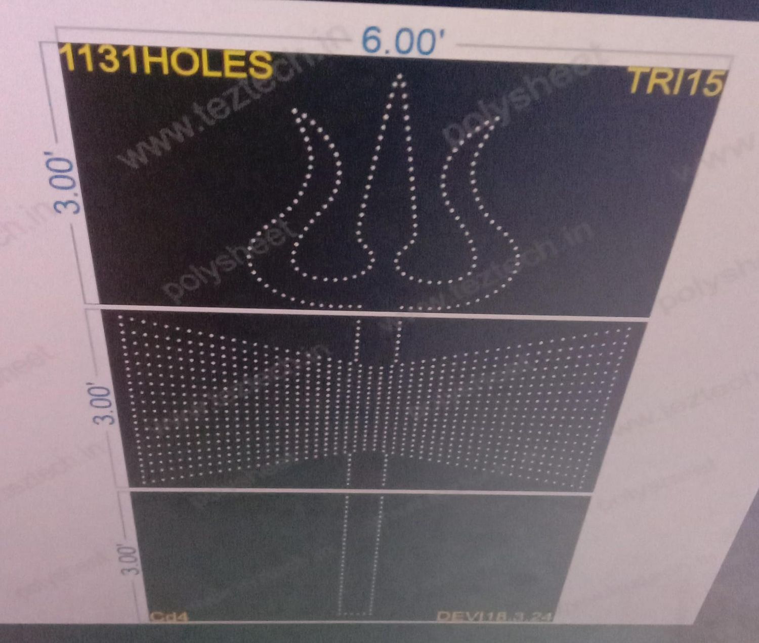 TRI15 TRISHUL 9X6 FEET 1131 HOLES