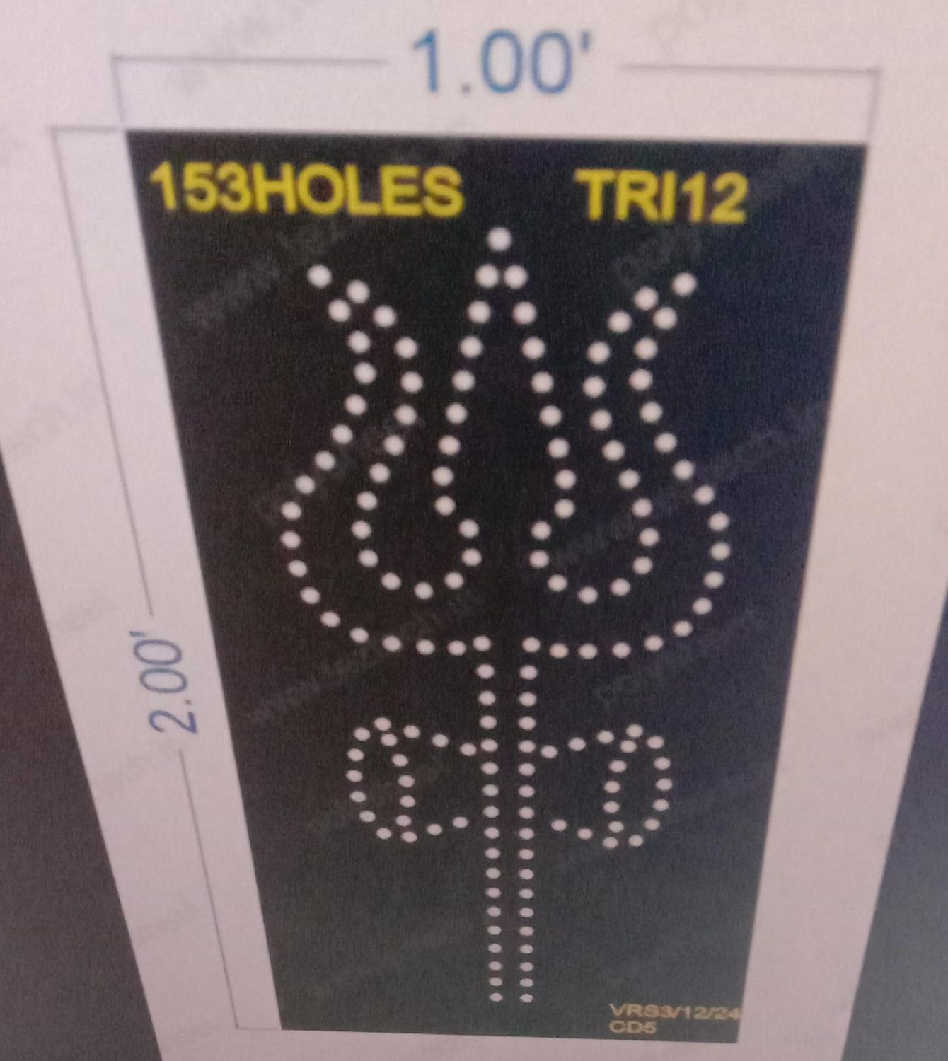 TRI12 TRISHUL  2X1 FEET 153 HOLES