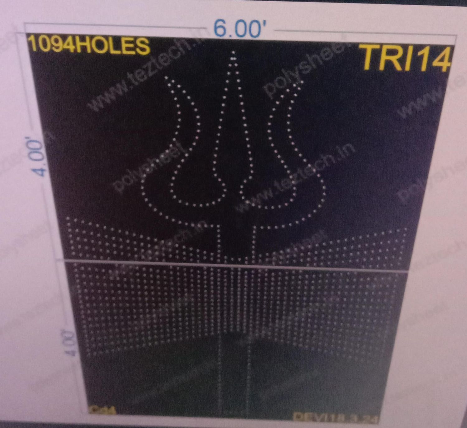 TRI14 TRISHUL 8X6 FEET 1094 HOLES