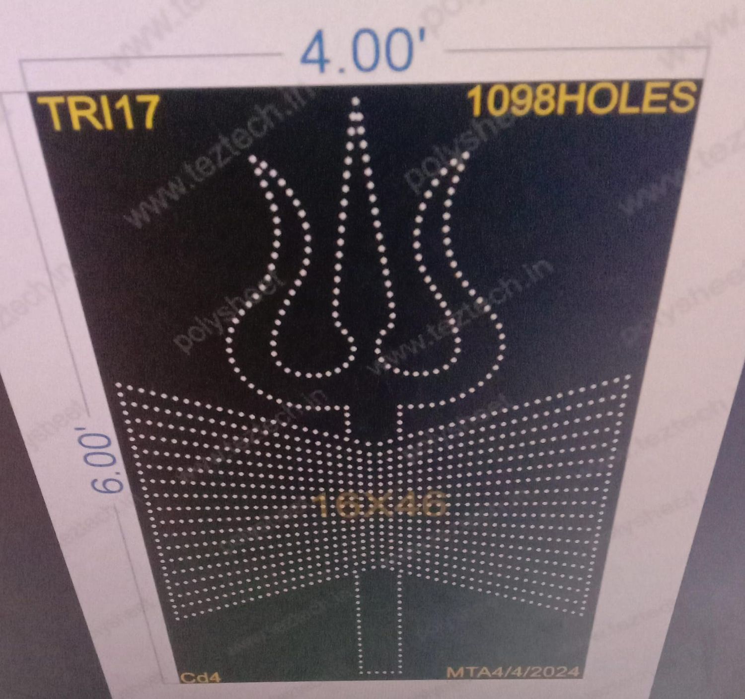 TRI17 TRISHUL 6X4 FEET 1098 HOLES