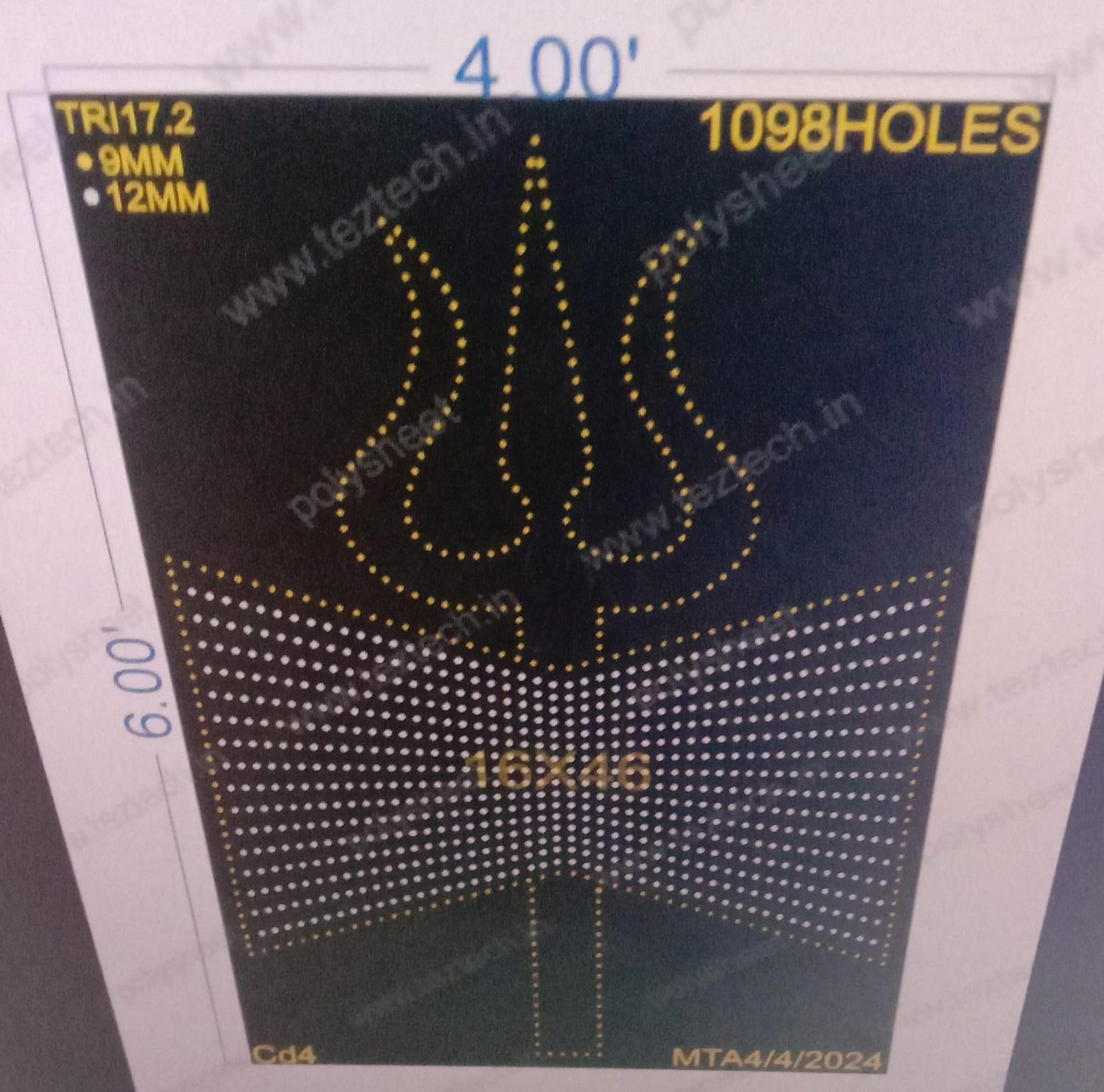 TRI17.2 TRISHUL 6X4 FEET 1098 HOLES
