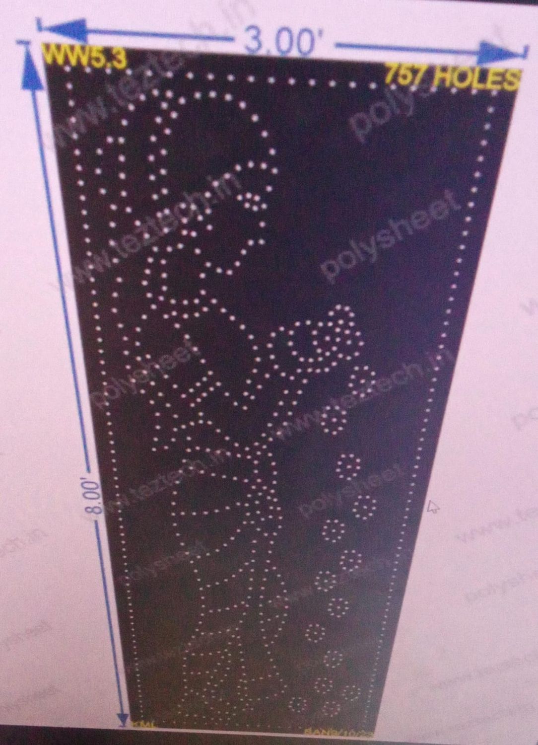 WW5.3 WELCOME WOMAN 8X3 757 HOLES