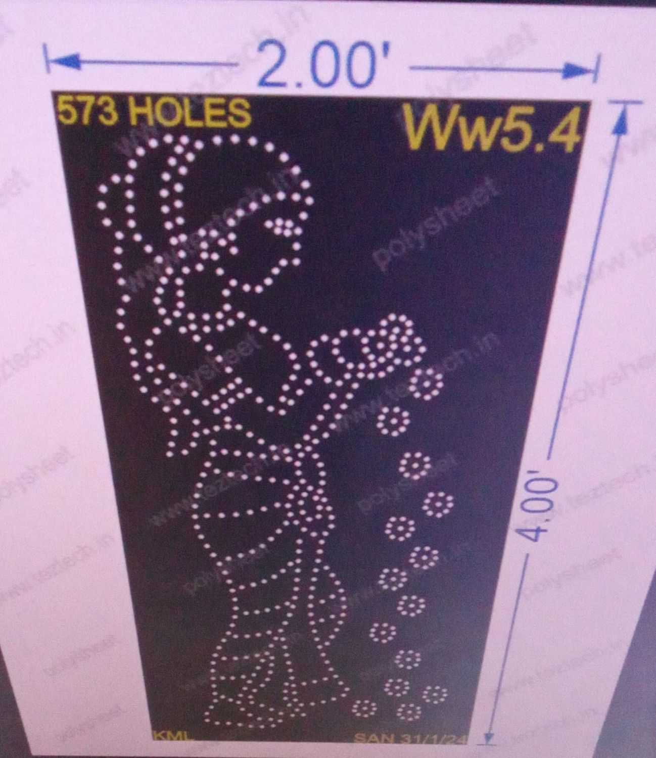 WW5.4 WELCOME WOMAN 4X2 573 HOLES