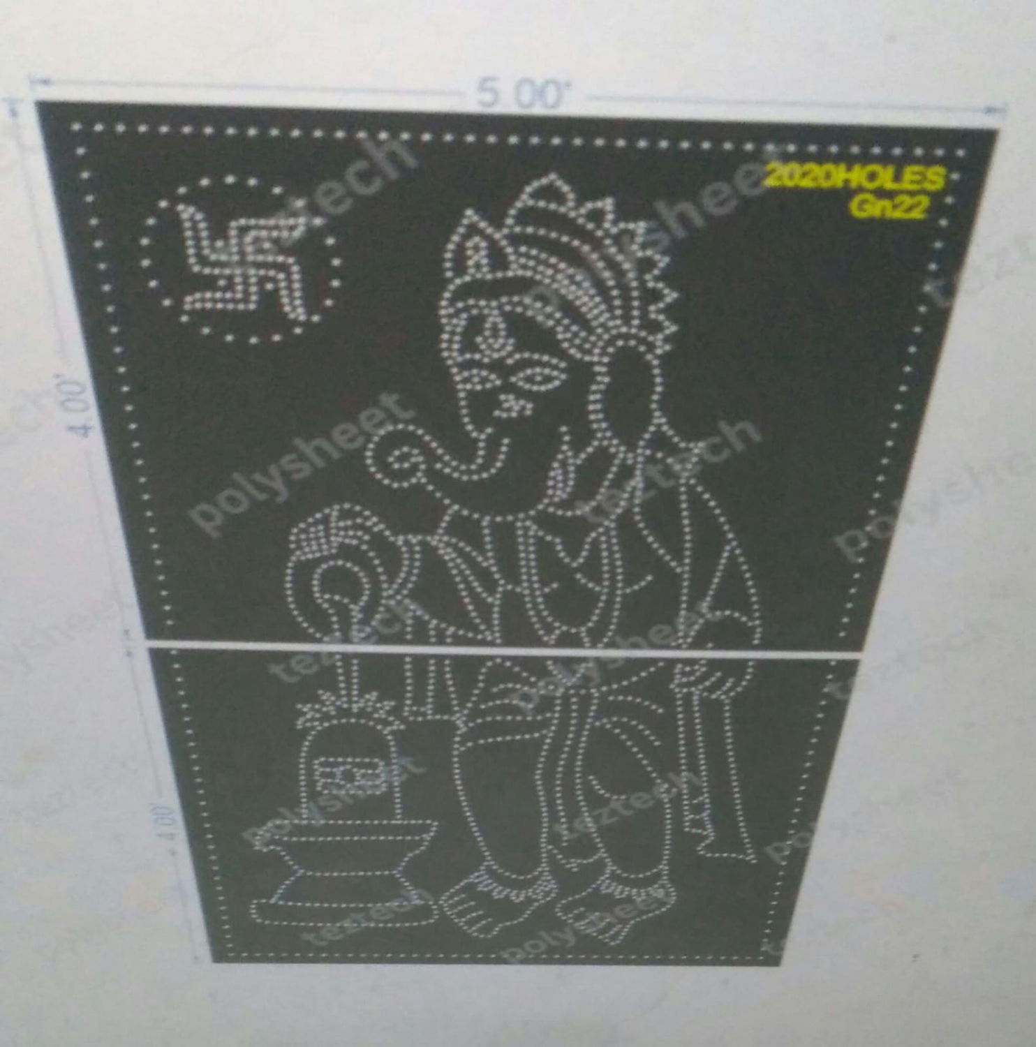 GN22 GANESHJI 8X5 FEET 2020HOLES 2 PARTS