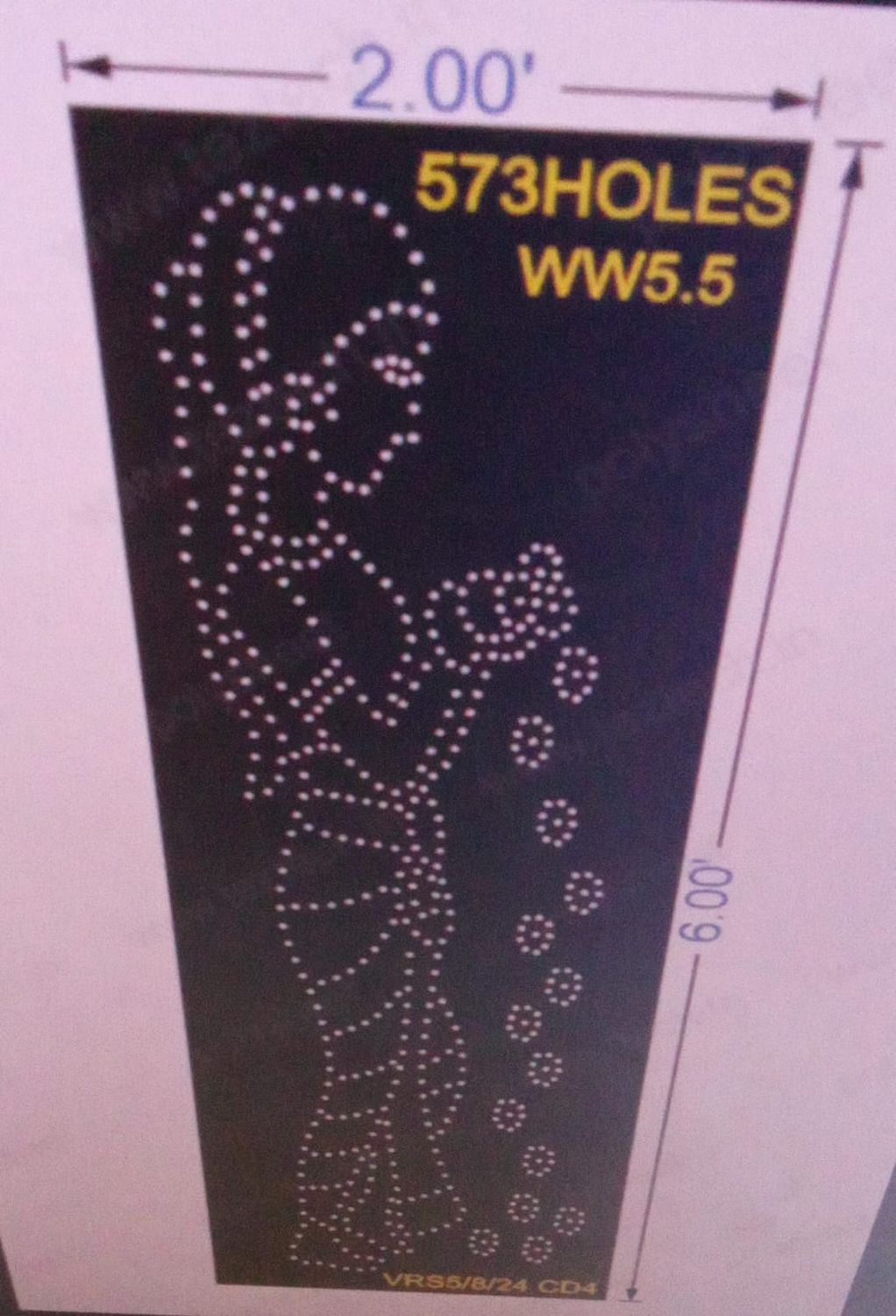 WW5.5 WELCOME WOMEN 2X6 FEET 573 HOLES