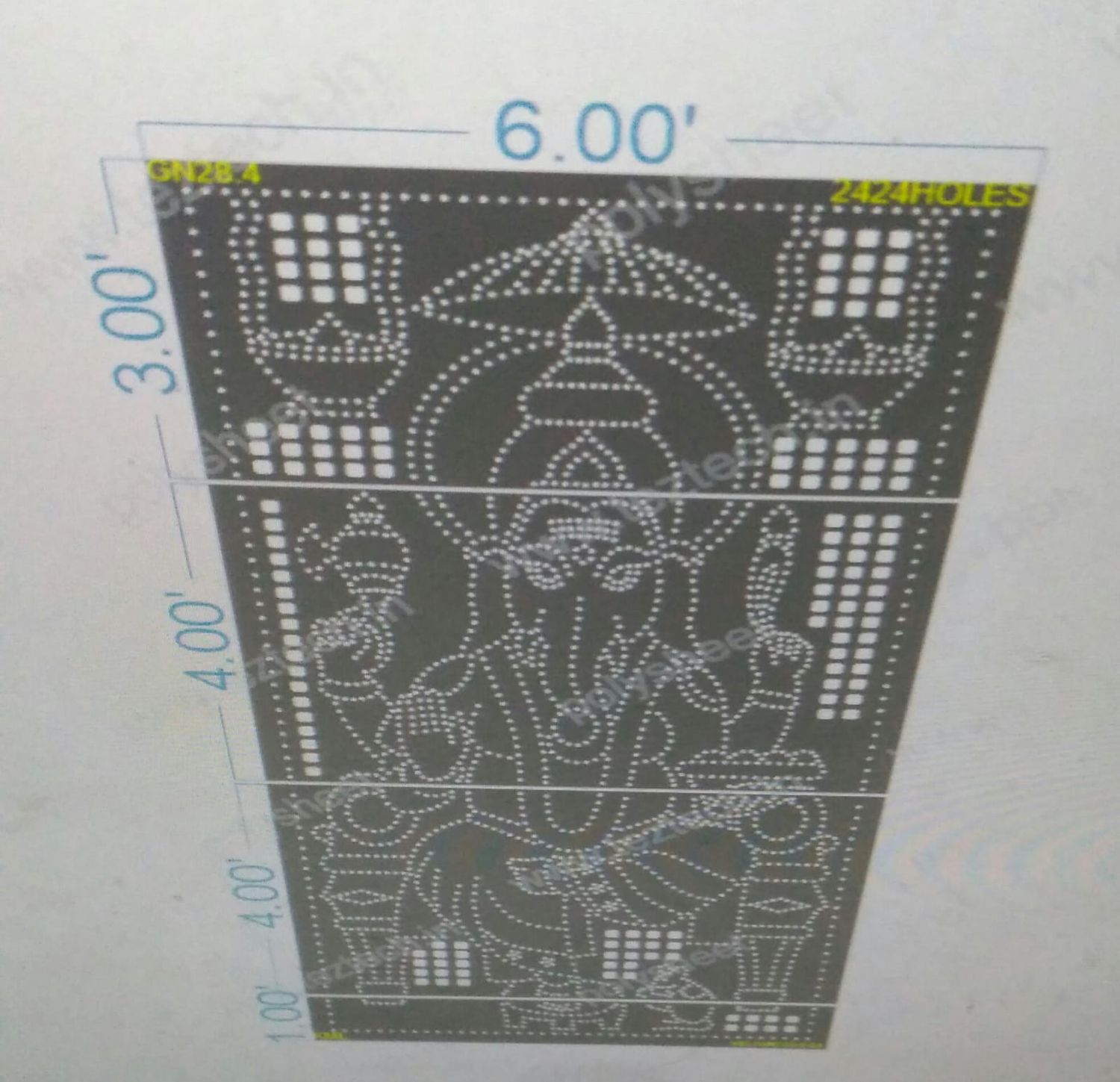 GN28.4 GANESHJI 12X6 FEET 2424 HOLES