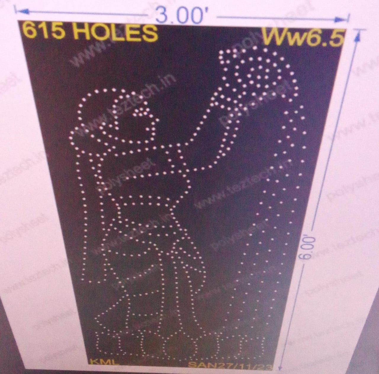WW6.5 WELCOME WOMAN 6X3 FEET 615 HOLES