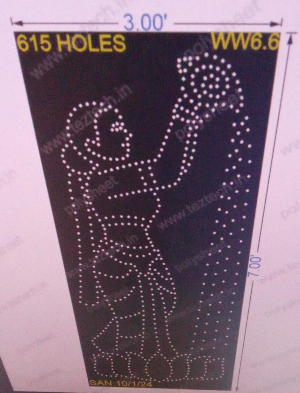 WW6.6 WELCOME WOMAN 7X3 FEET 615 HOLES