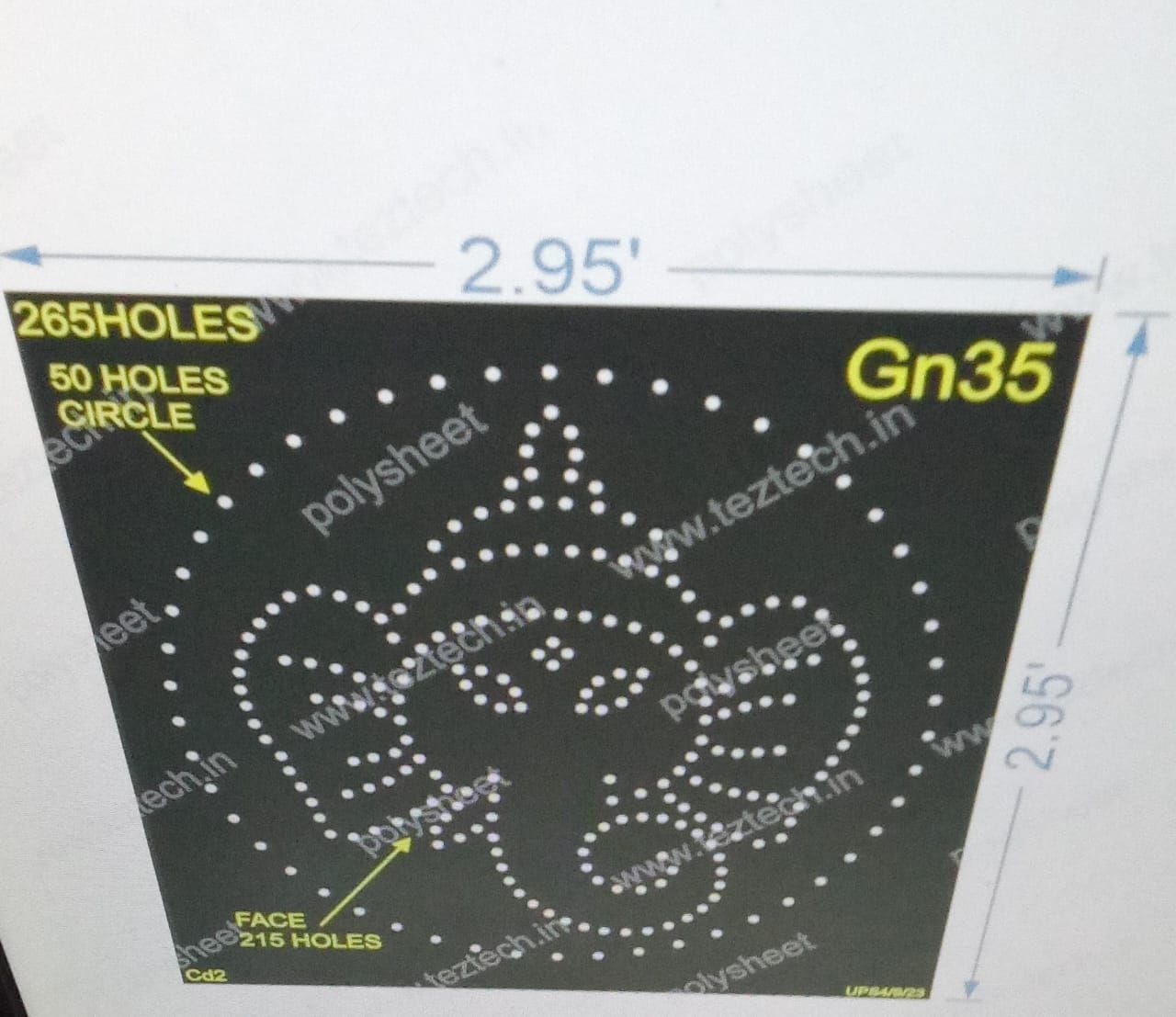 GN35 GANESHJI 2.95 X 2.95 FEET 265 HOLES
