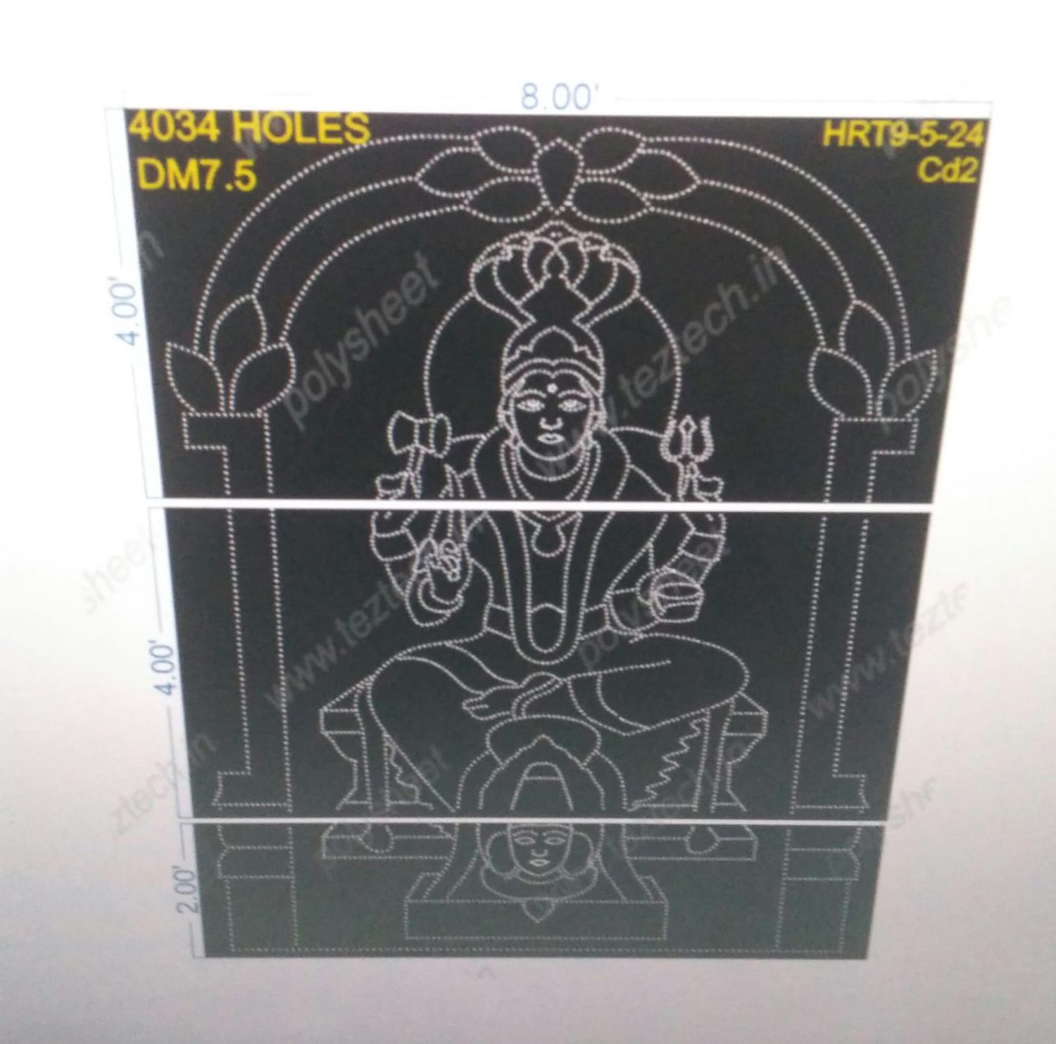 DM7.5 DEVI MATA  10X8 4034 HOLES (3 PARTS)