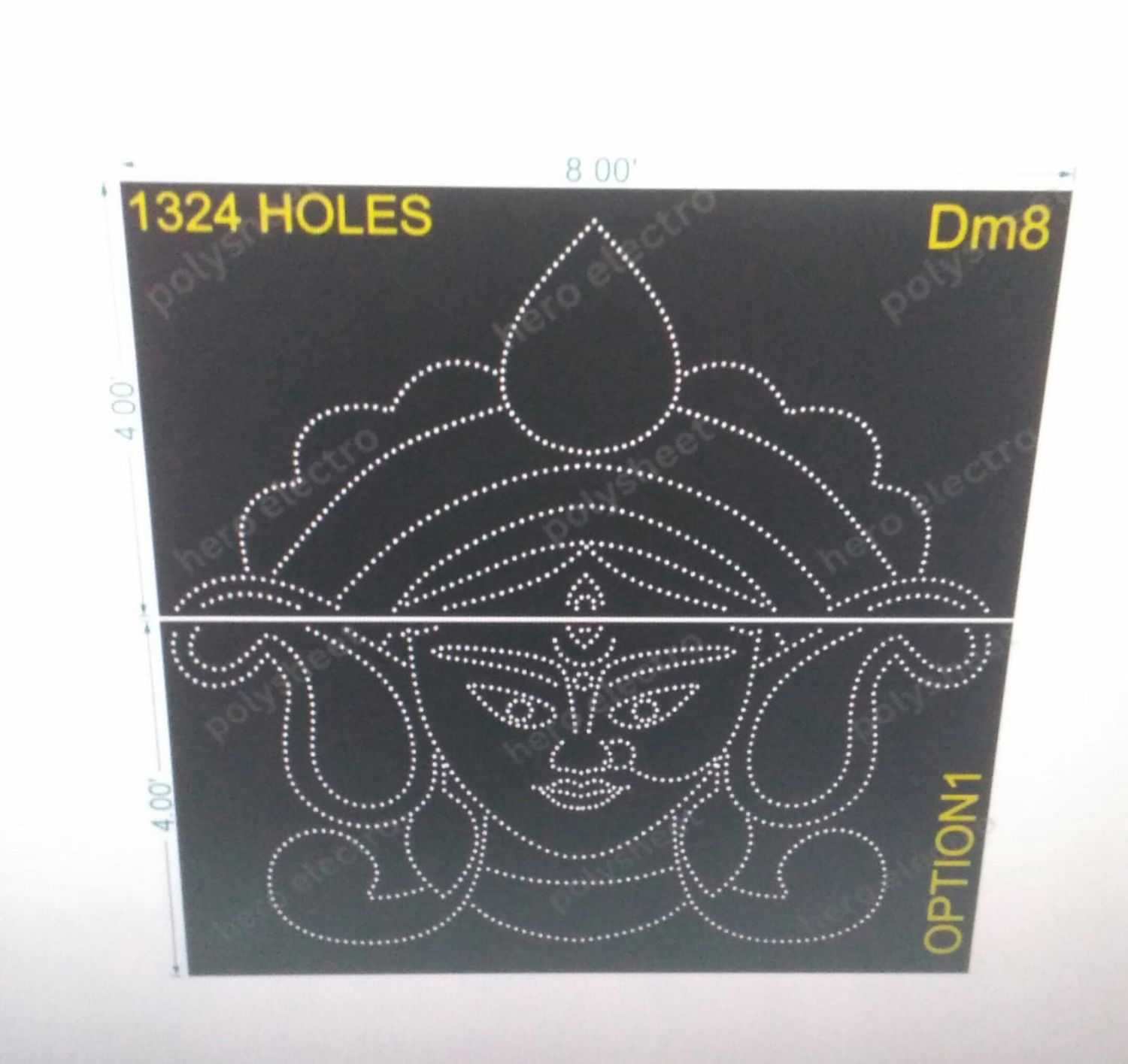 DM8 DURGA MATA  8X8 330 HOLES 2 PARTS