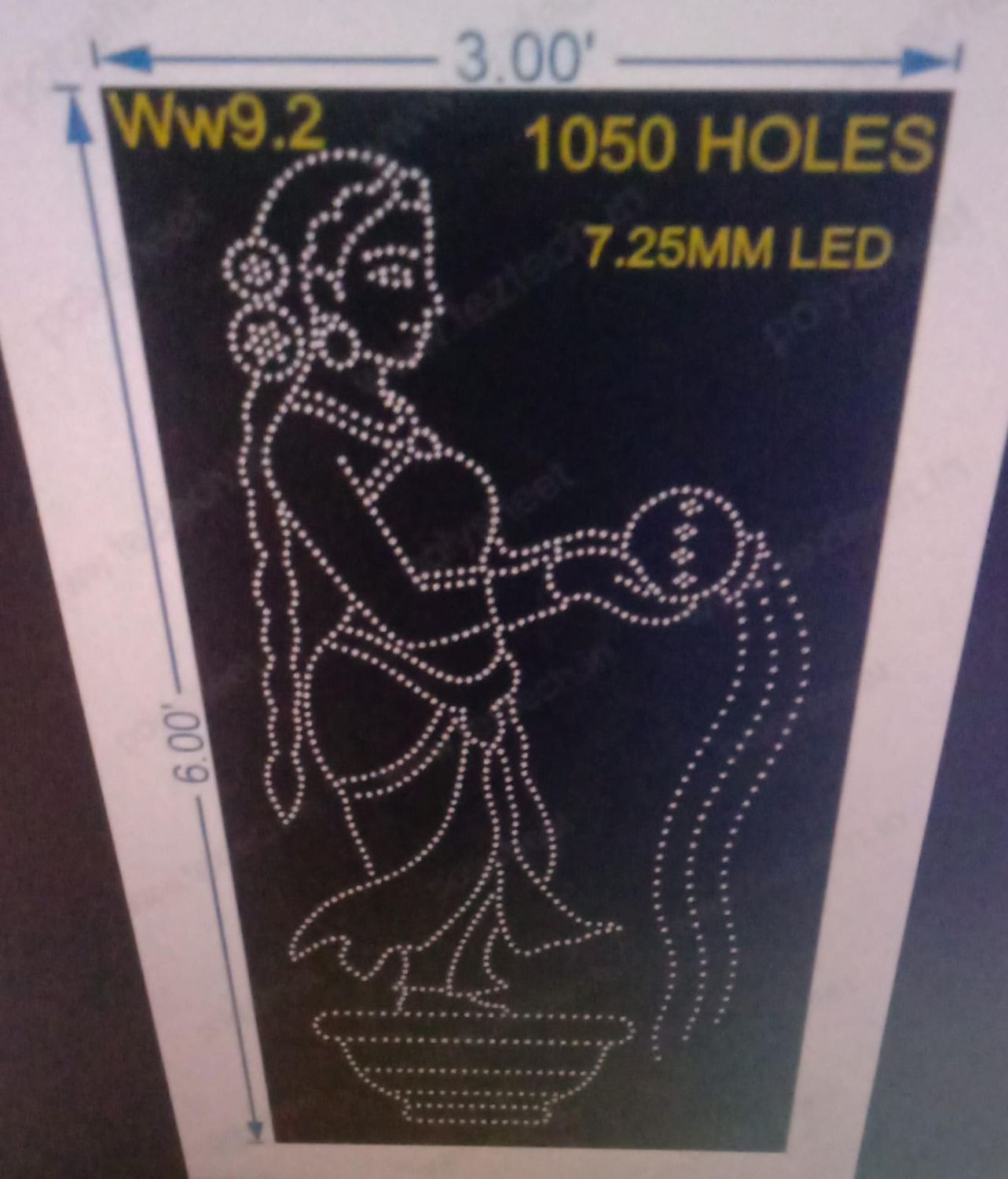 WW9.2 WELCOME WITH WOMAN 6X3FT 1050 HOLES