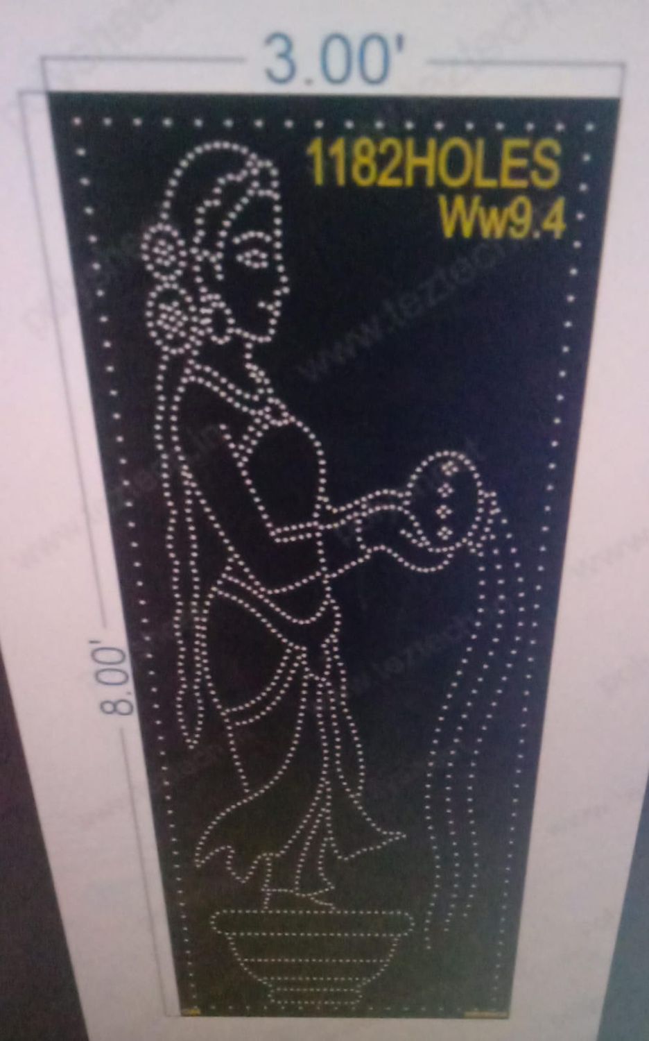 WW9.4 WELCOME WITH WOMAN 8X3FT 1182HOLES