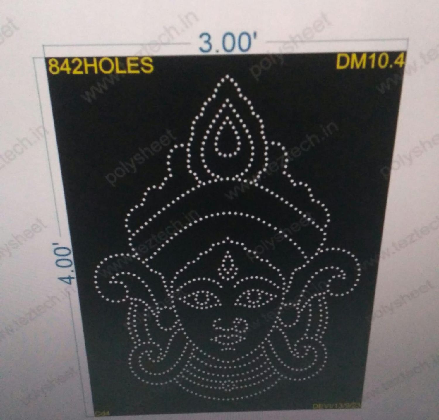 DM10.4 DURGA MATA  3X4FEET 842HOLES